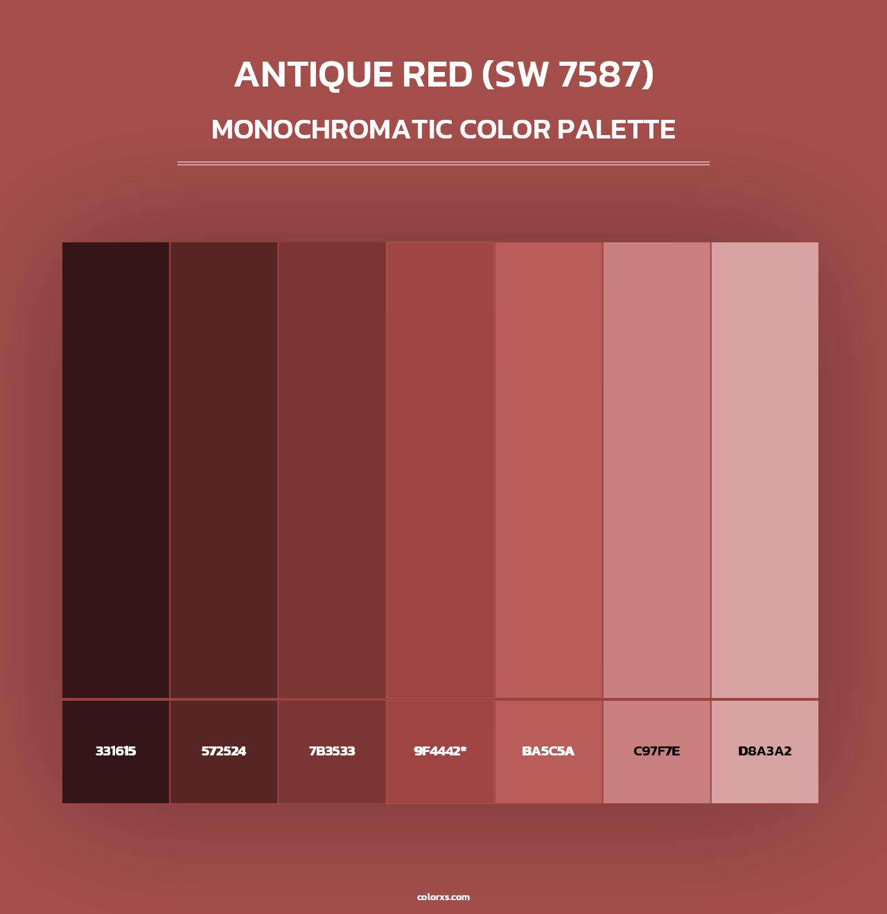 Antique Red (SW 7587) - Monochromatic Color Palette