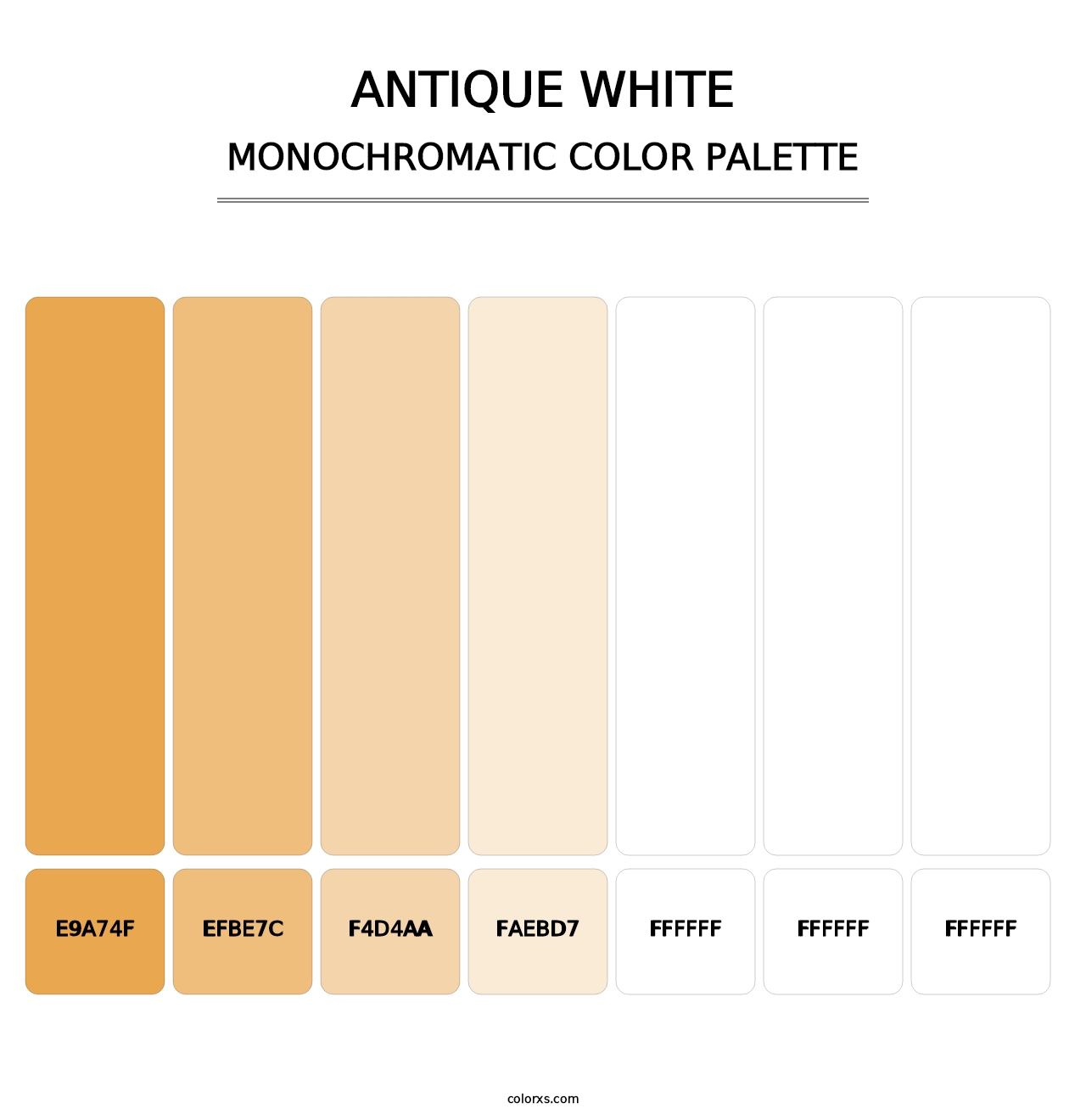 Antique White - Monochromatic Color Palette