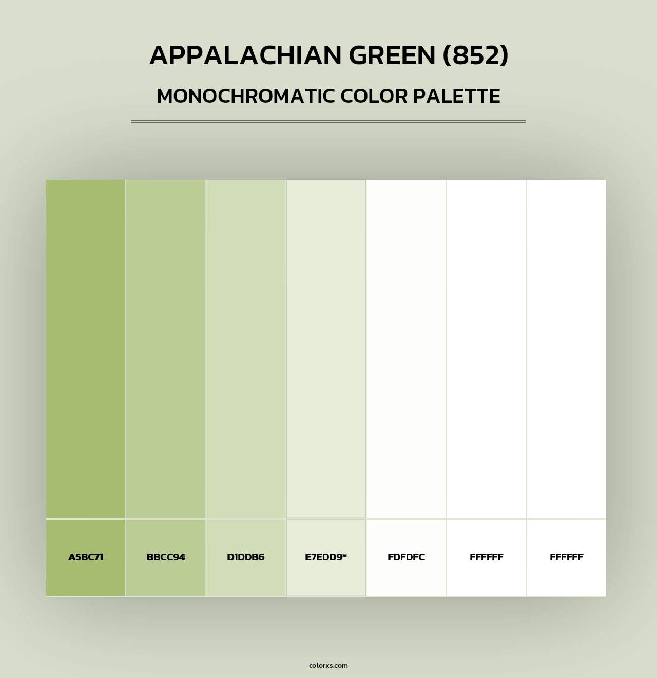 Appalachian Green (852) - Monochromatic Color Palette