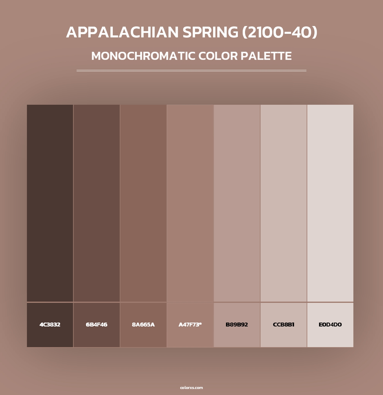 Appalachian Spring (2100-40) - Monochromatic Color Palette