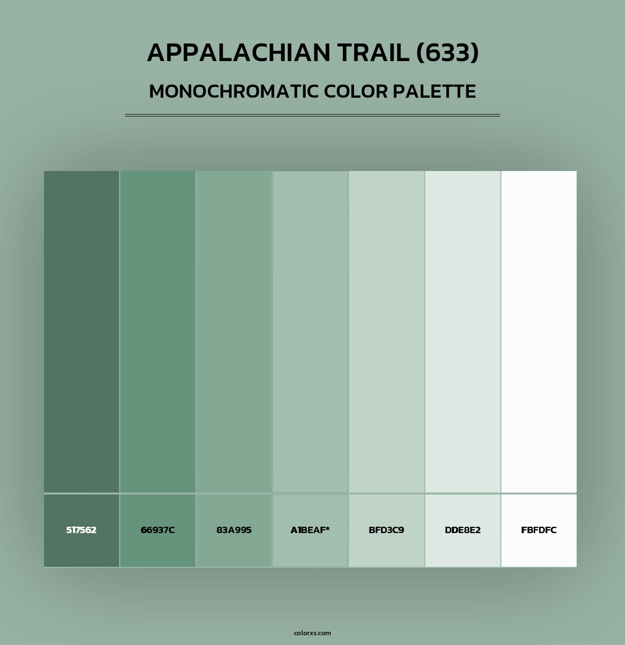 Appalachian Trail (633) - Monochromatic Color Palette