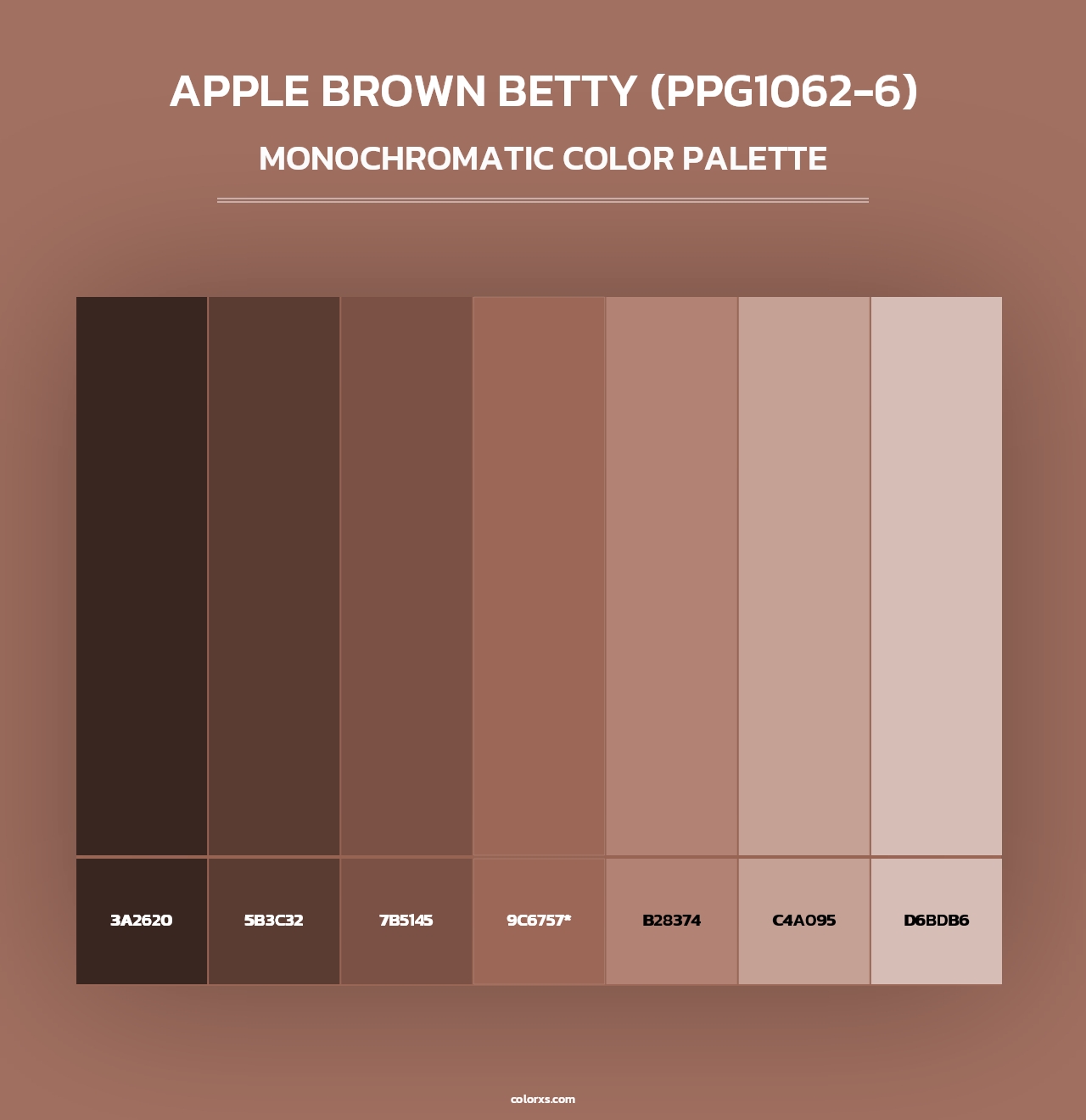 Apple Brown Betty (PPG1062-6) - Monochromatic Color Palette