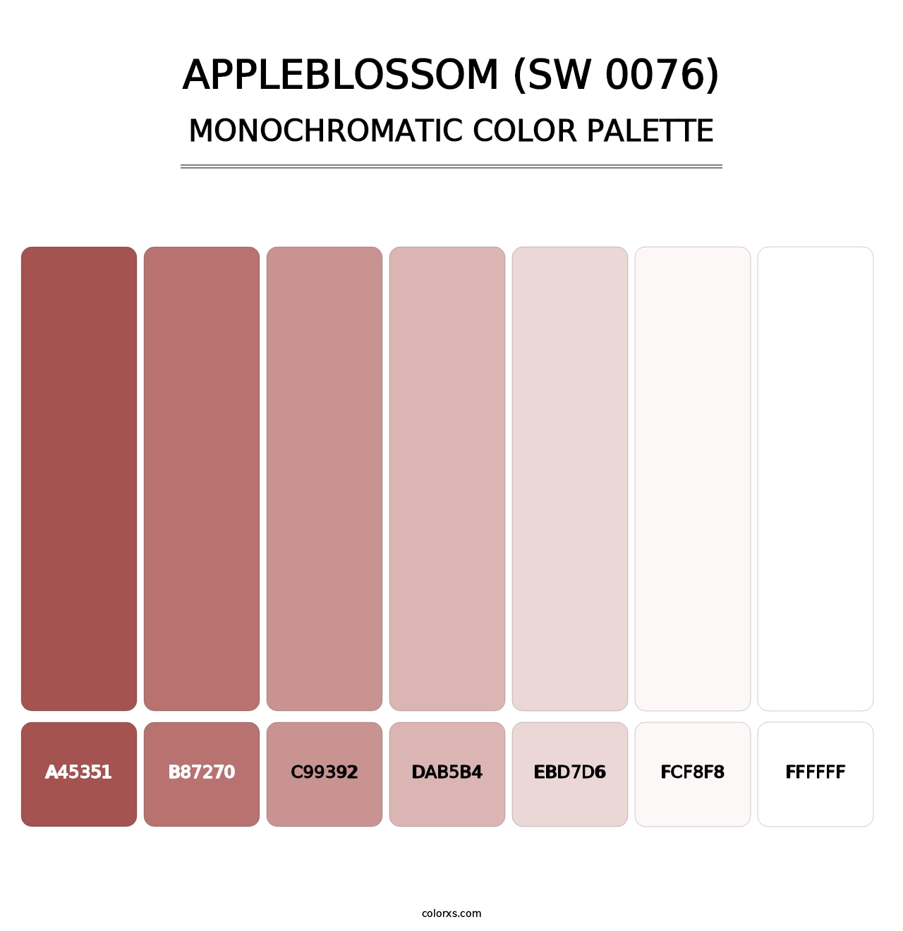 Appleblossom (SW 0076) - Monochromatic Color Palette