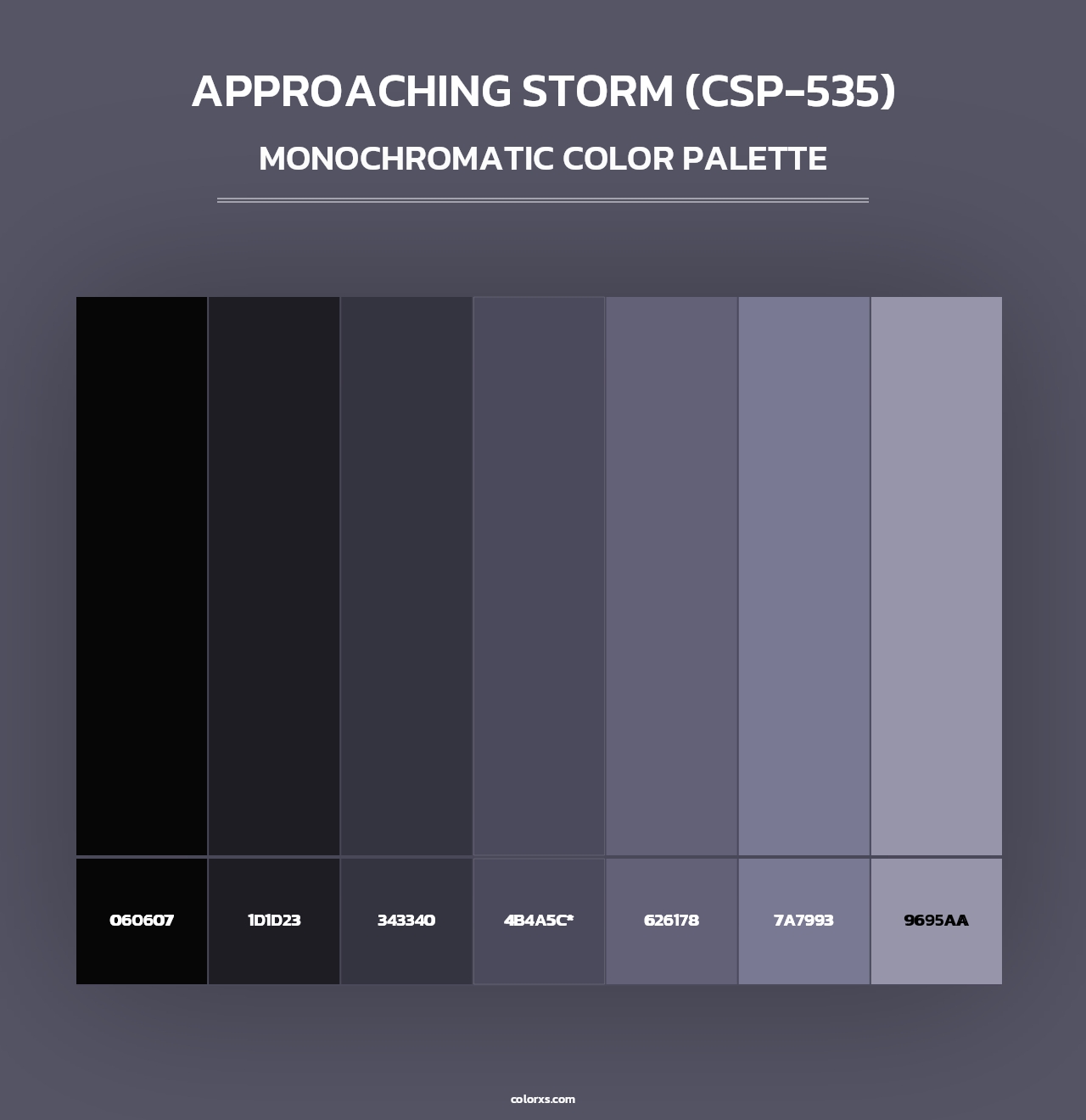 Approaching Storm (CSP-535) - Monochromatic Color Palette