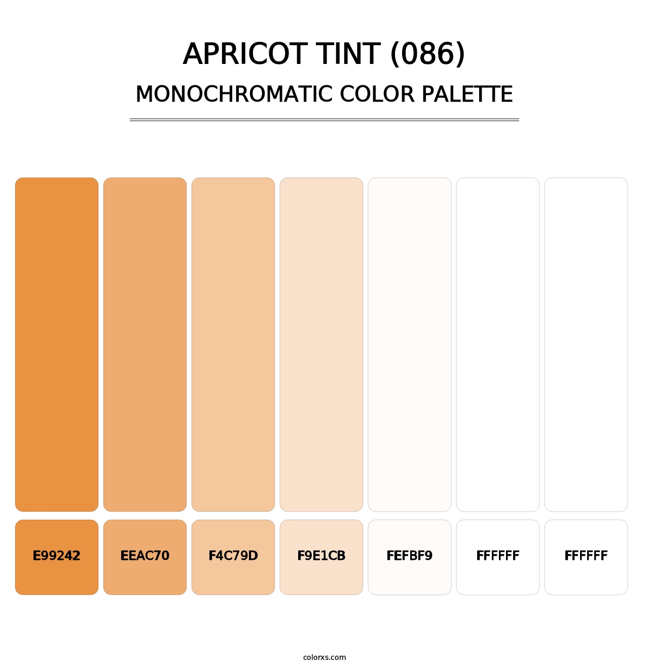 Apricot Tint (086) - Monochromatic Color Palette