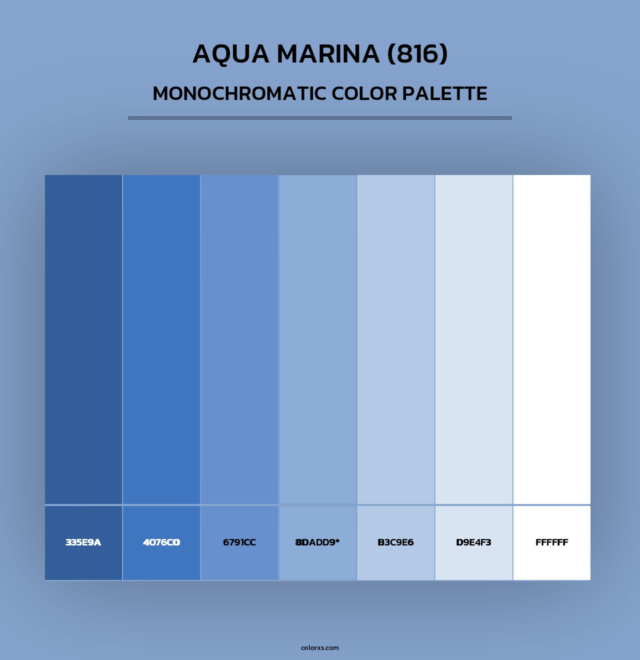 Aqua Marina (816) - Monochromatic Color Palette