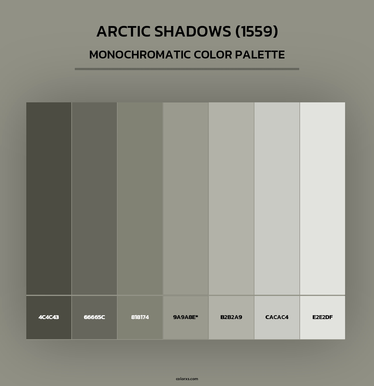 Arctic Shadows (1559) - Monochromatic Color Palette