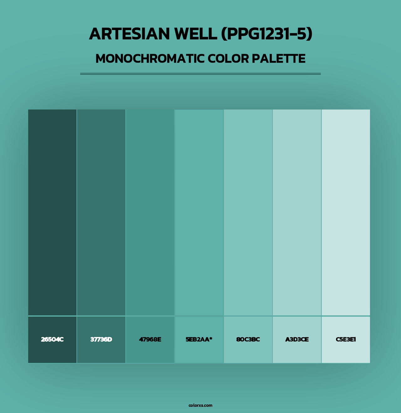 Artesian Well (PPG1231-5) - Monochromatic Color Palette