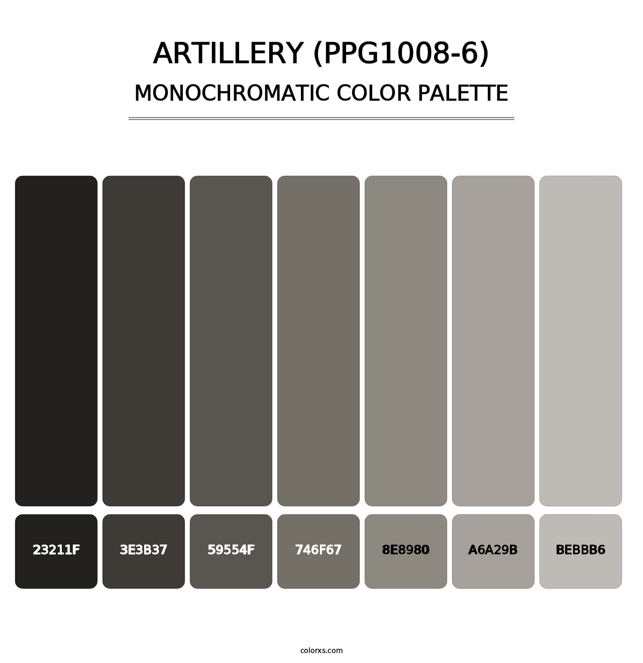 Artillery (PPG1008-6) - Monochromatic Color Palette