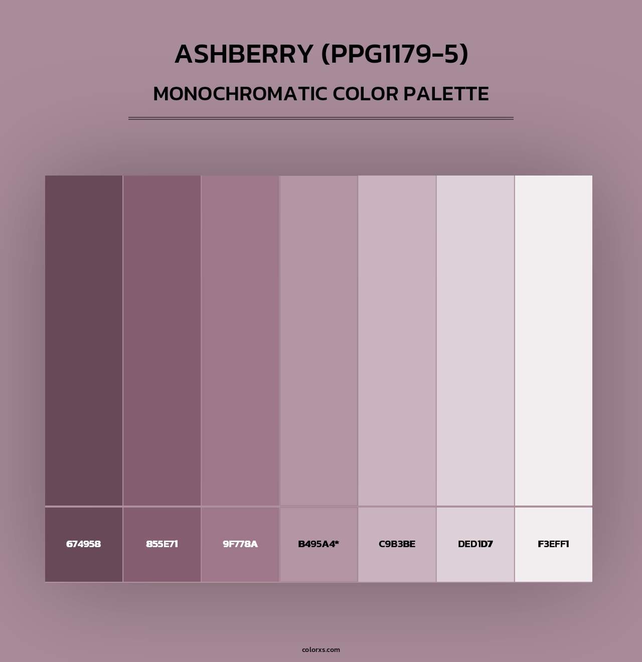 Ashberry (PPG1179-5) - Monochromatic Color Palette