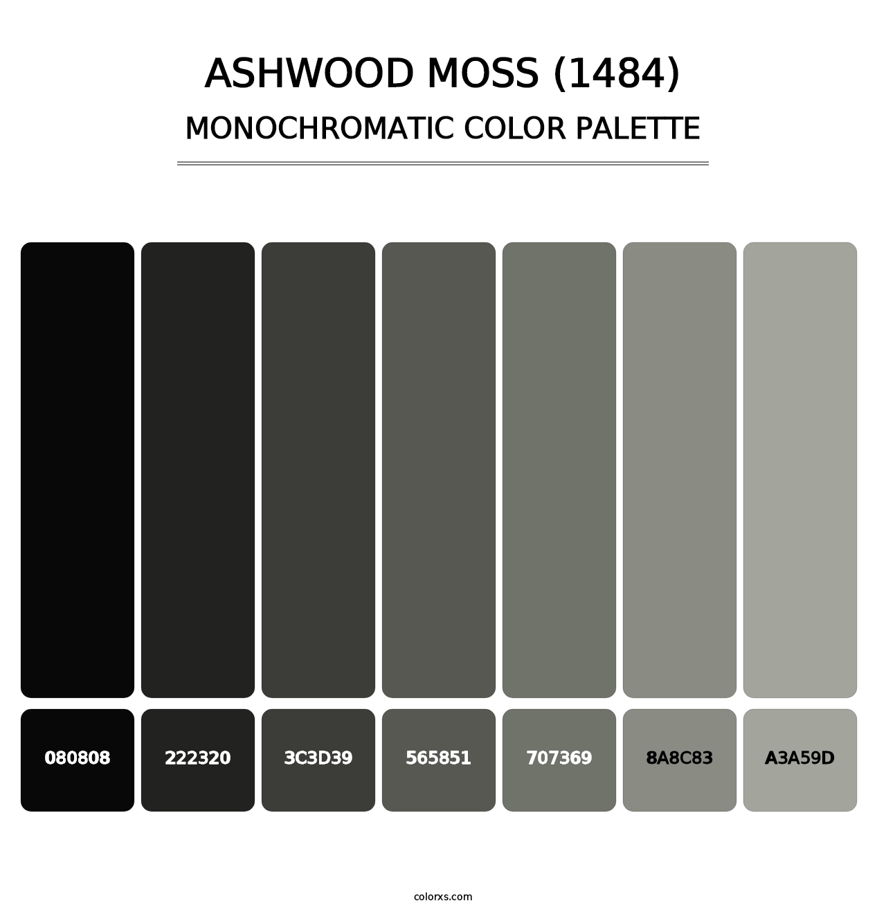 Ashwood Moss (1484) - Monochromatic Color Palette