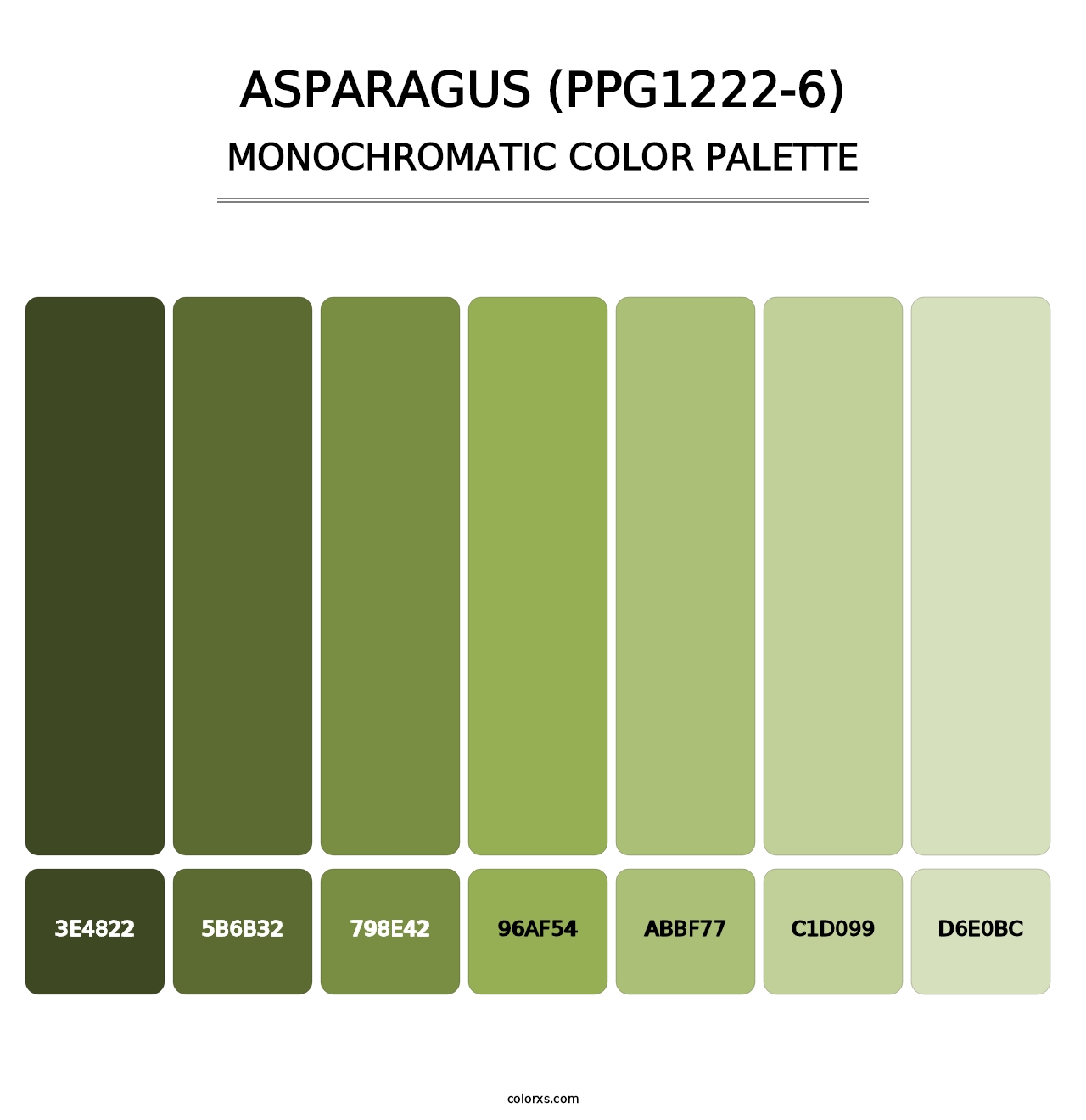 Asparagus (PPG1222-6) - Monochromatic Color Palette