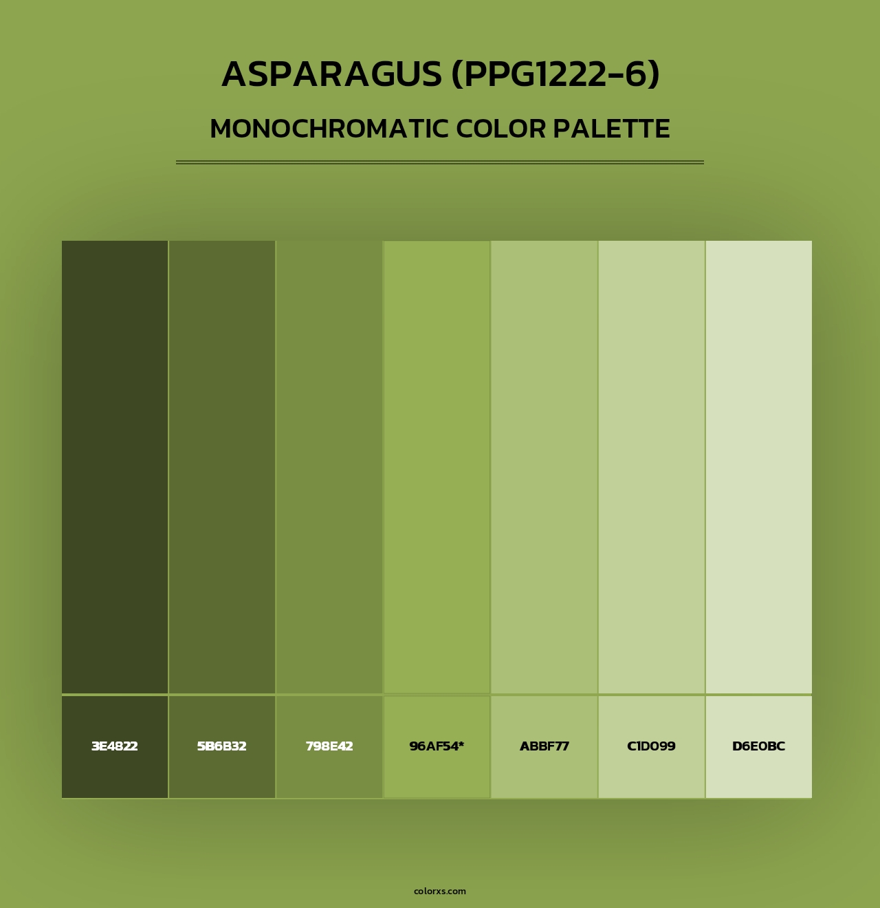 Asparagus (PPG1222-6) - Monochromatic Color Palette