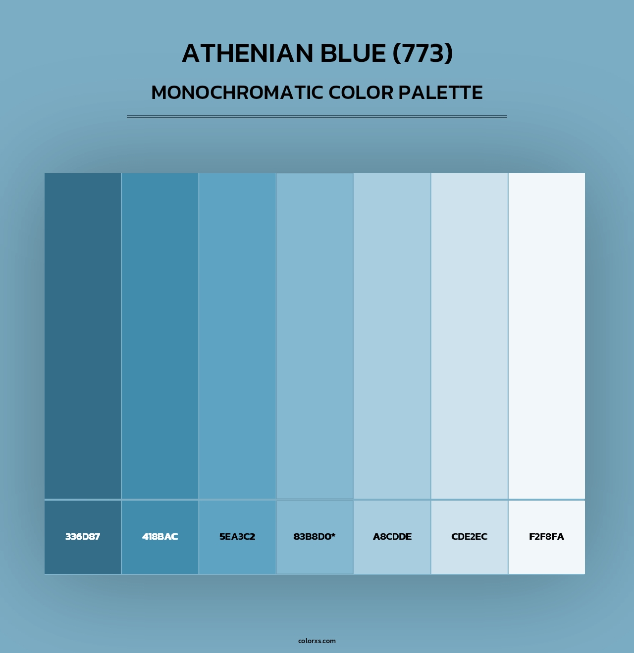 Athenian Blue (773) - Monochromatic Color Palette