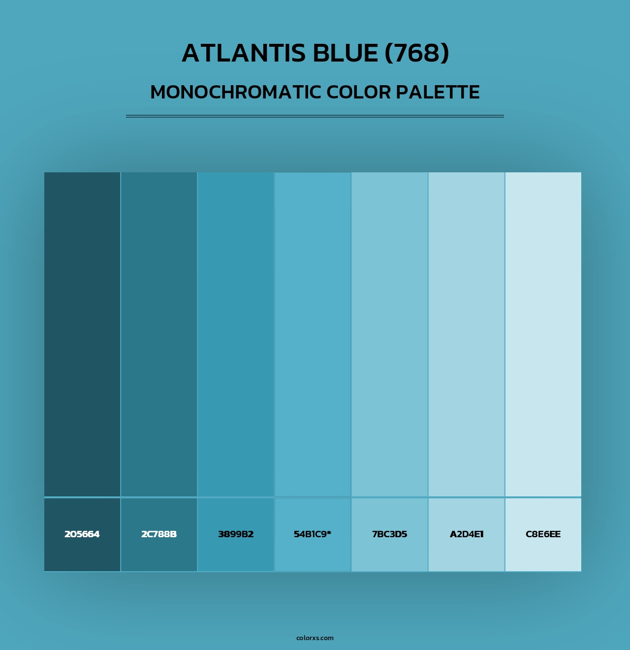 Atlantis Blue (768) - Monochromatic Color Palette