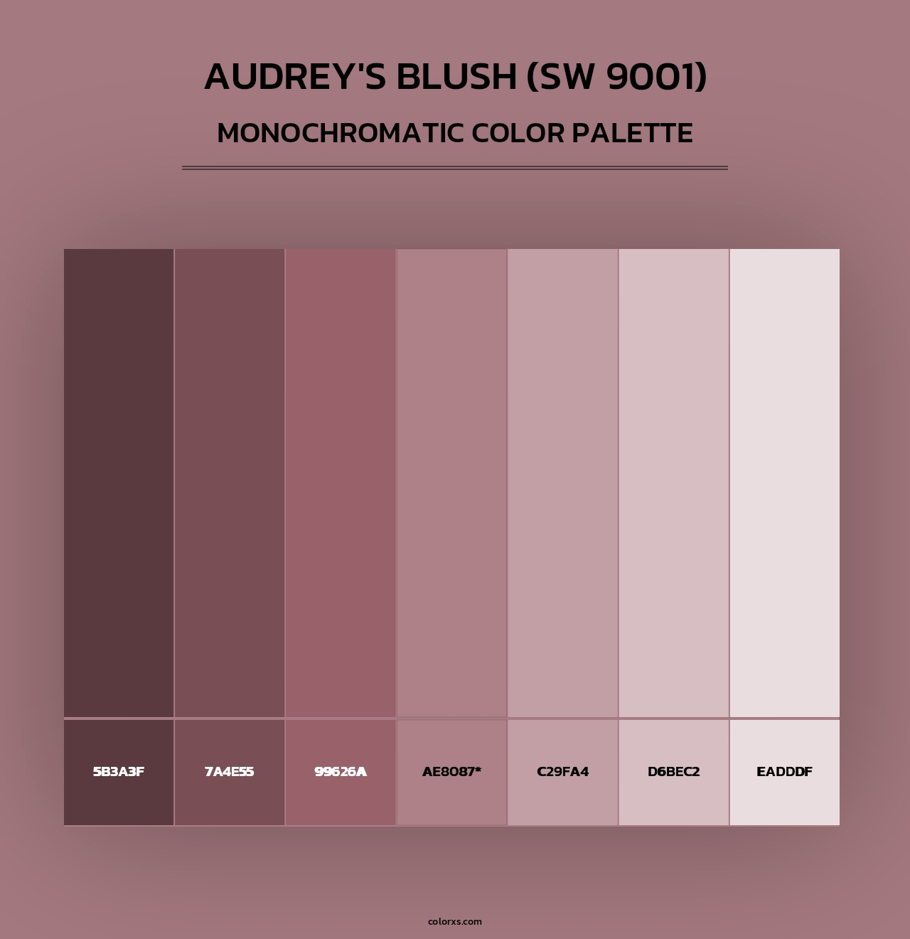 Audrey's Blush (SW 9001) - Monochromatic Color Palette