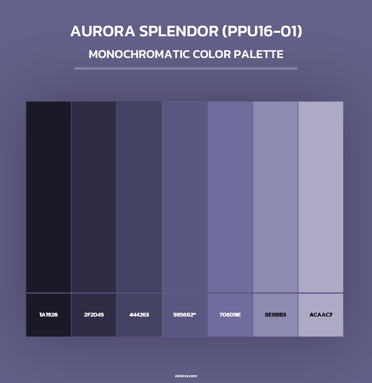 Aurora Splendor (PPU16-01) - Monochromatic Color Palette