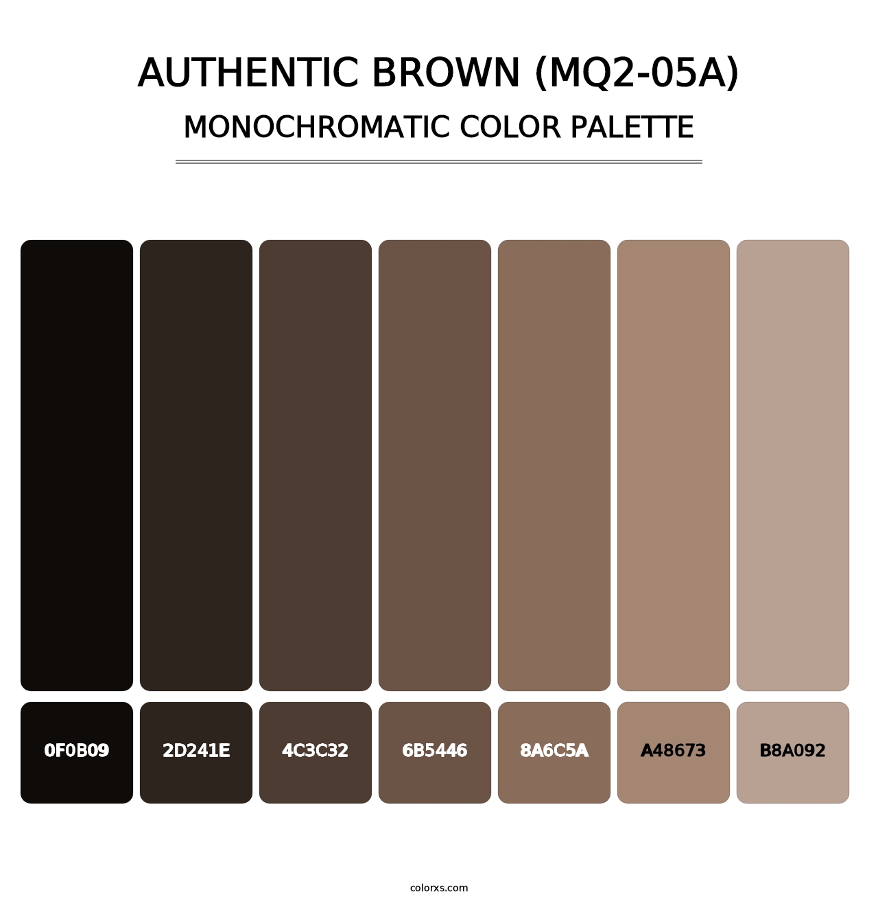Authentic Brown (MQ2-05A) - Monochromatic Color Palette
