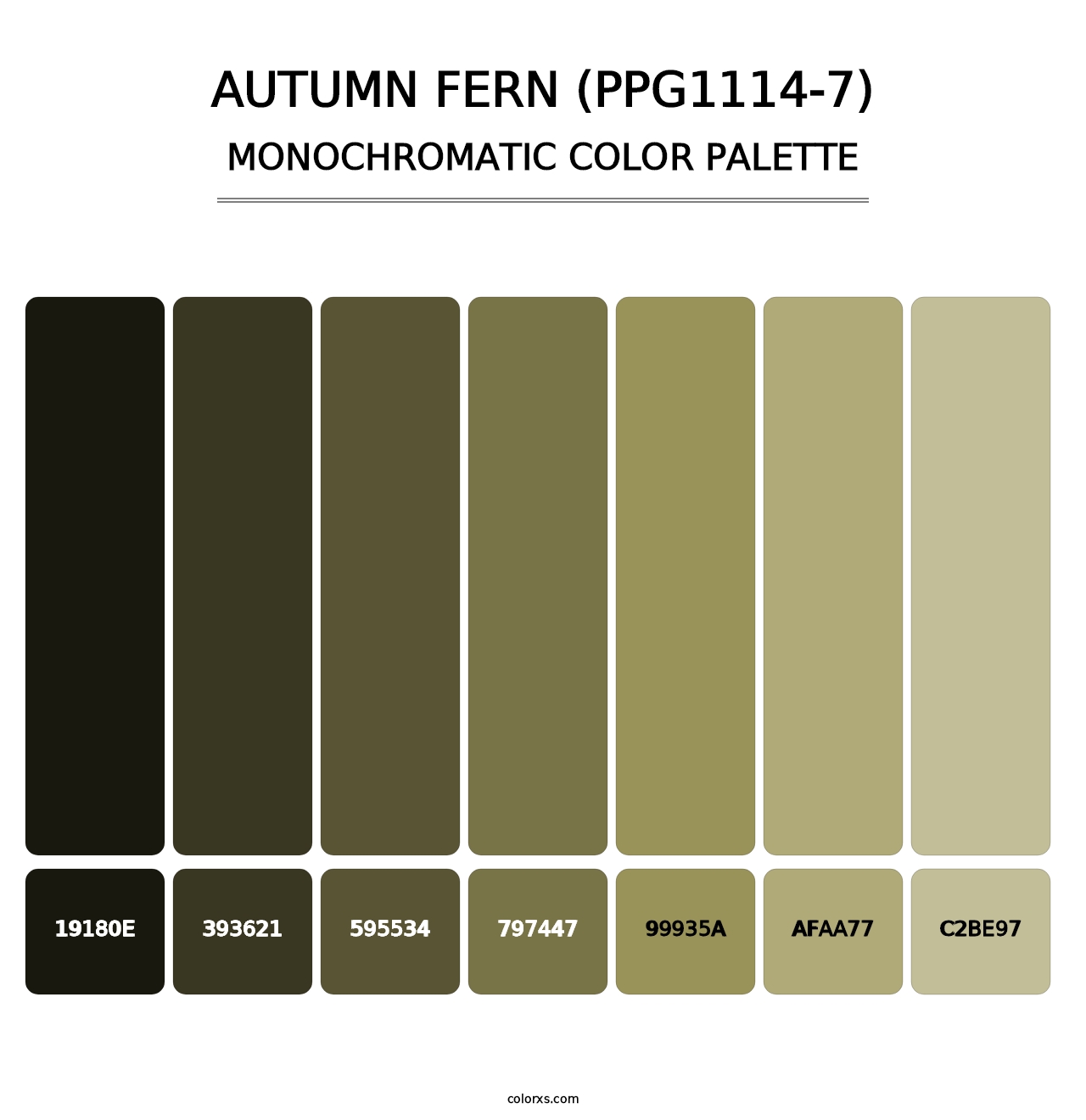 Autumn Fern (PPG1114-7) - Monochromatic Color Palette