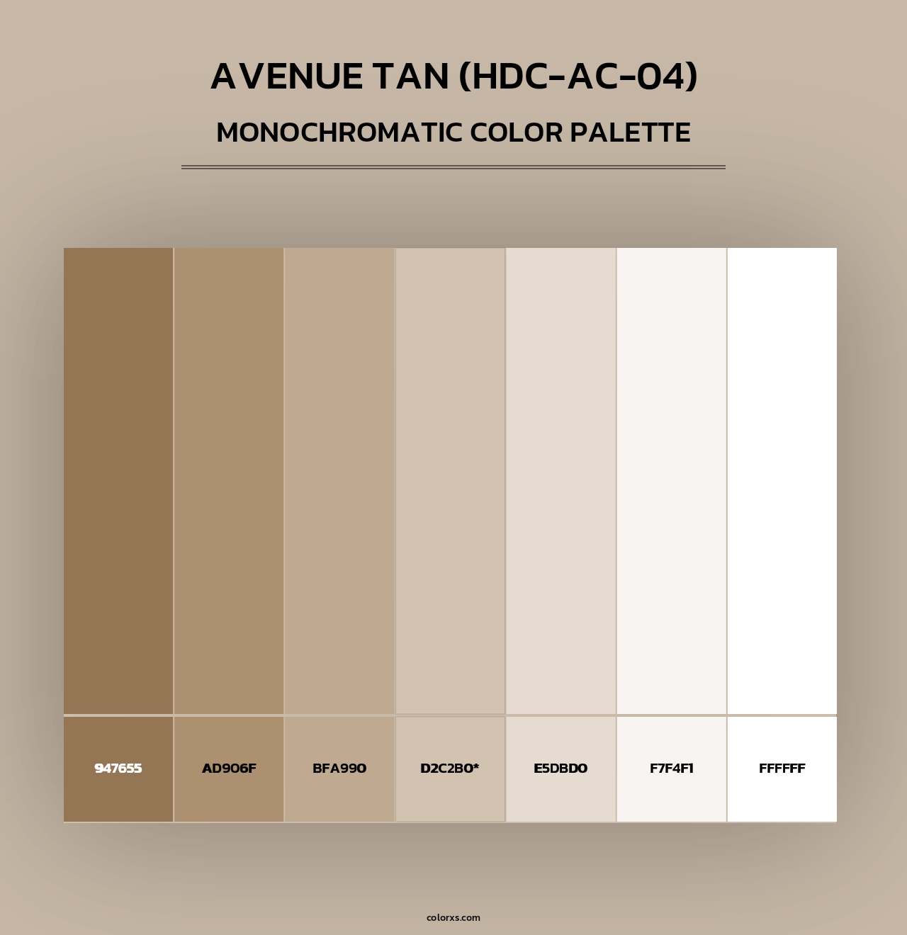 Avenue Tan (HDC-AC-04) - Monochromatic Color Palette