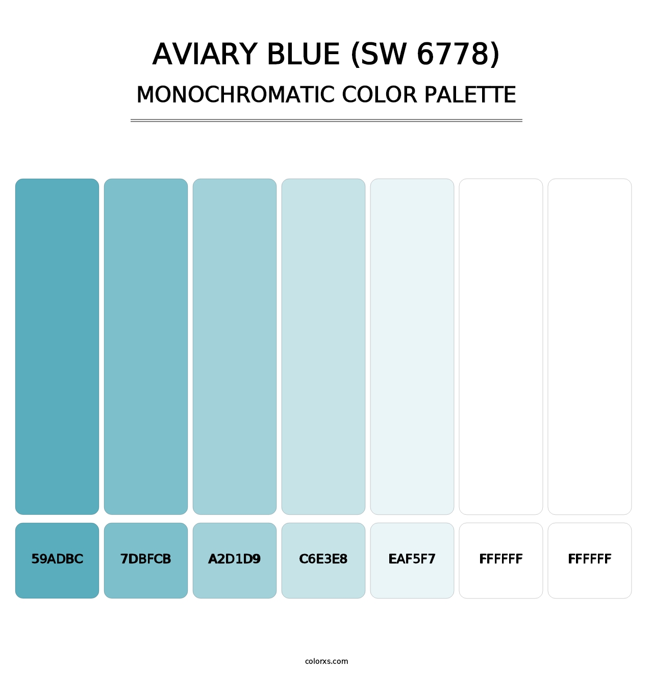Aviary Blue (SW 6778) - Monochromatic Color Palette