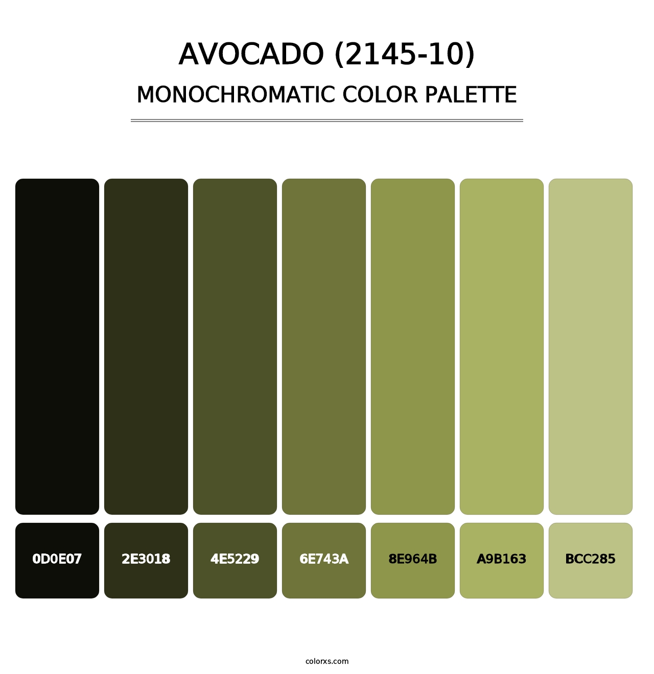 Avocado (2145-10) - Monochromatic Color Palette