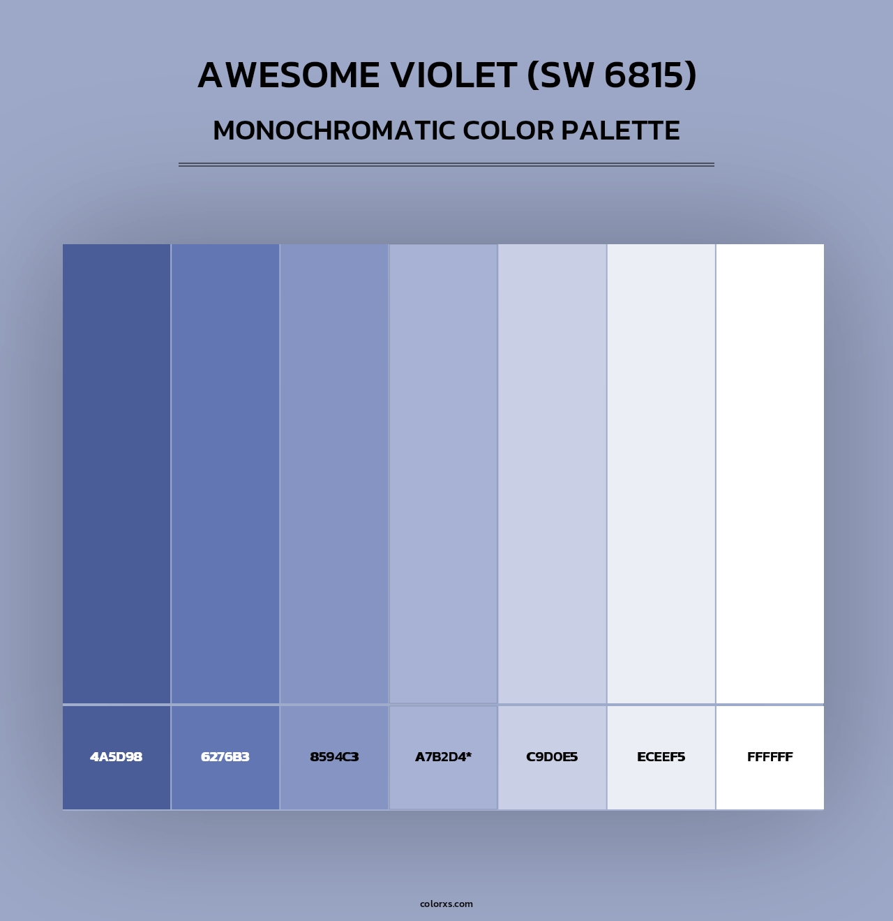 Awesome Violet (SW 6815) - Monochromatic Color Palette