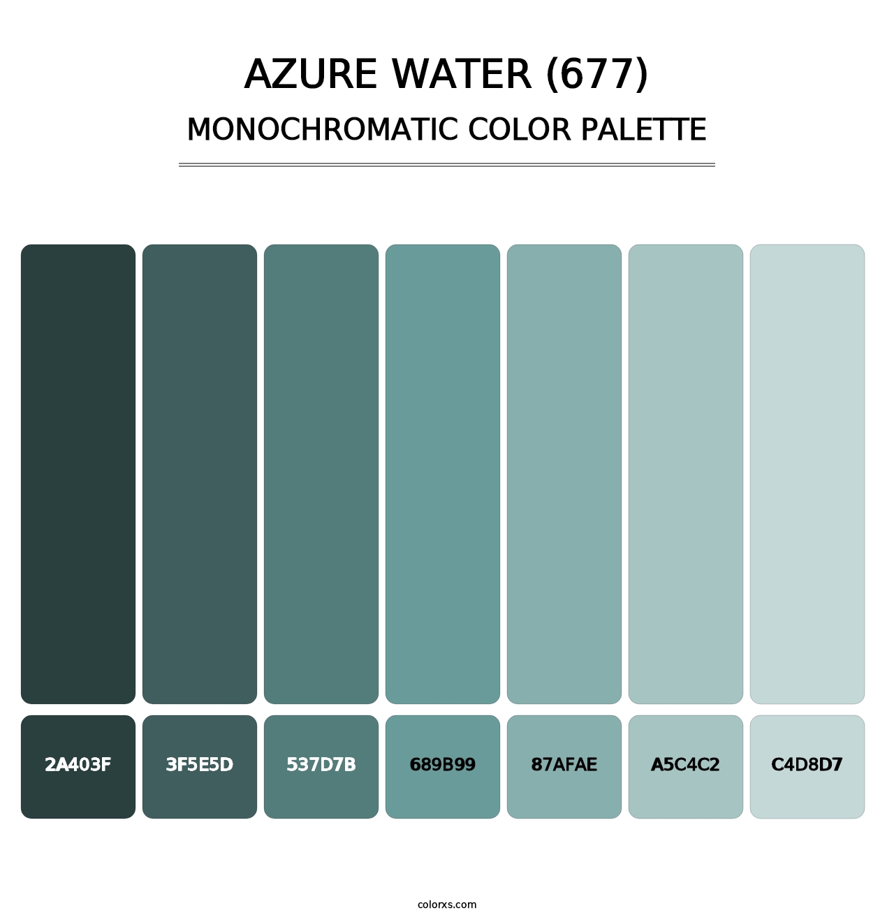 Azure Water (677) - Monochromatic Color Palette