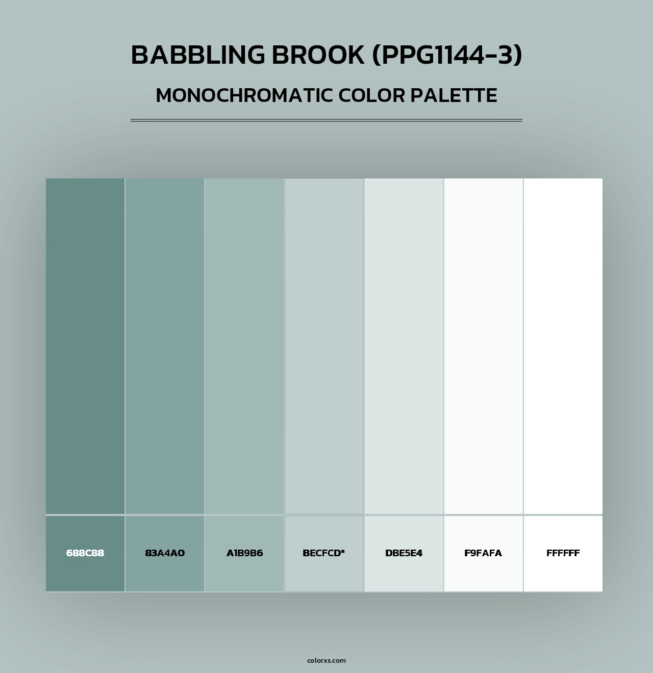 Babbling Brook (PPG1144-3) - Monochromatic Color Palette