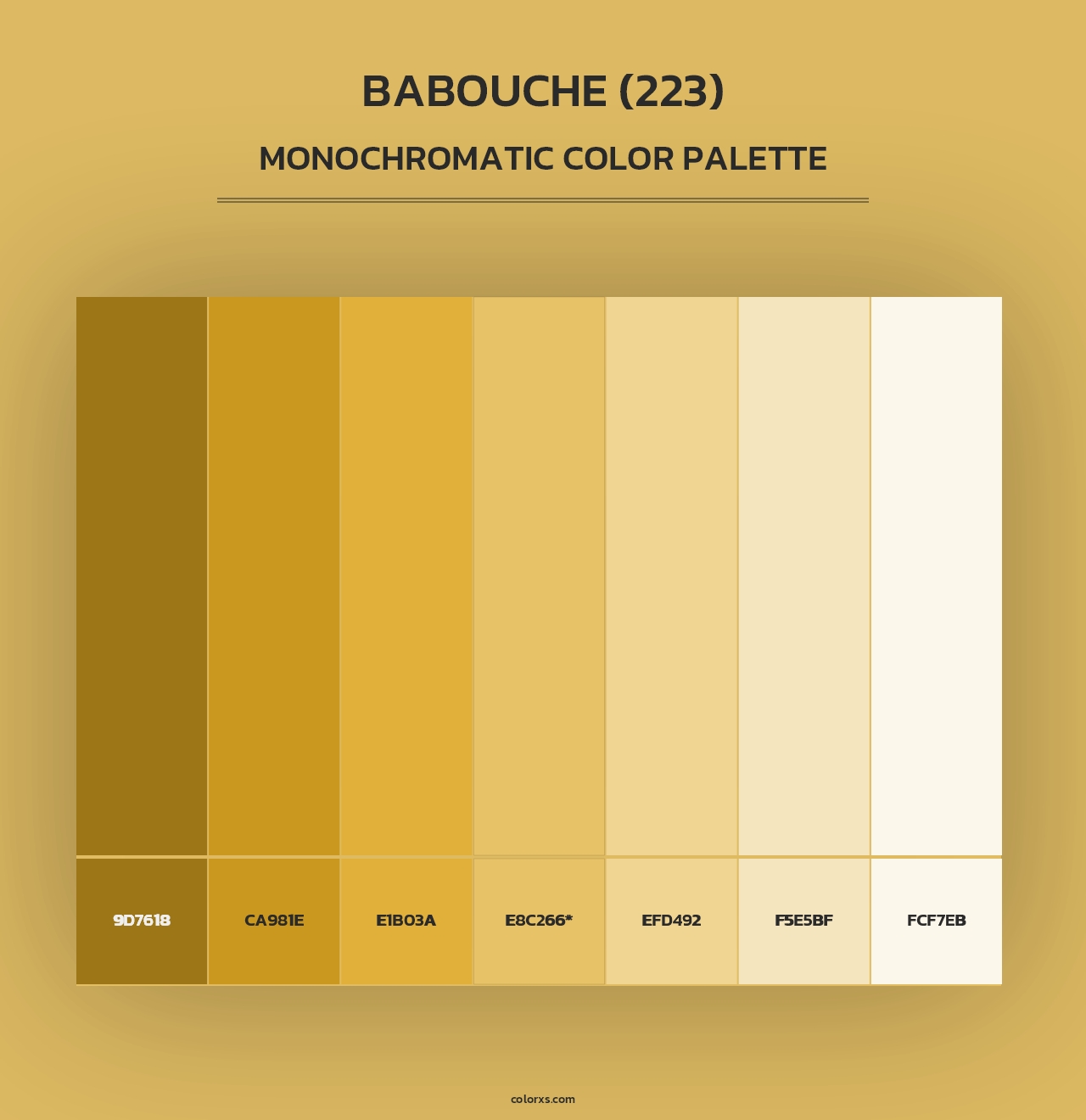 Babouche (223) - Monochromatic Color Palette