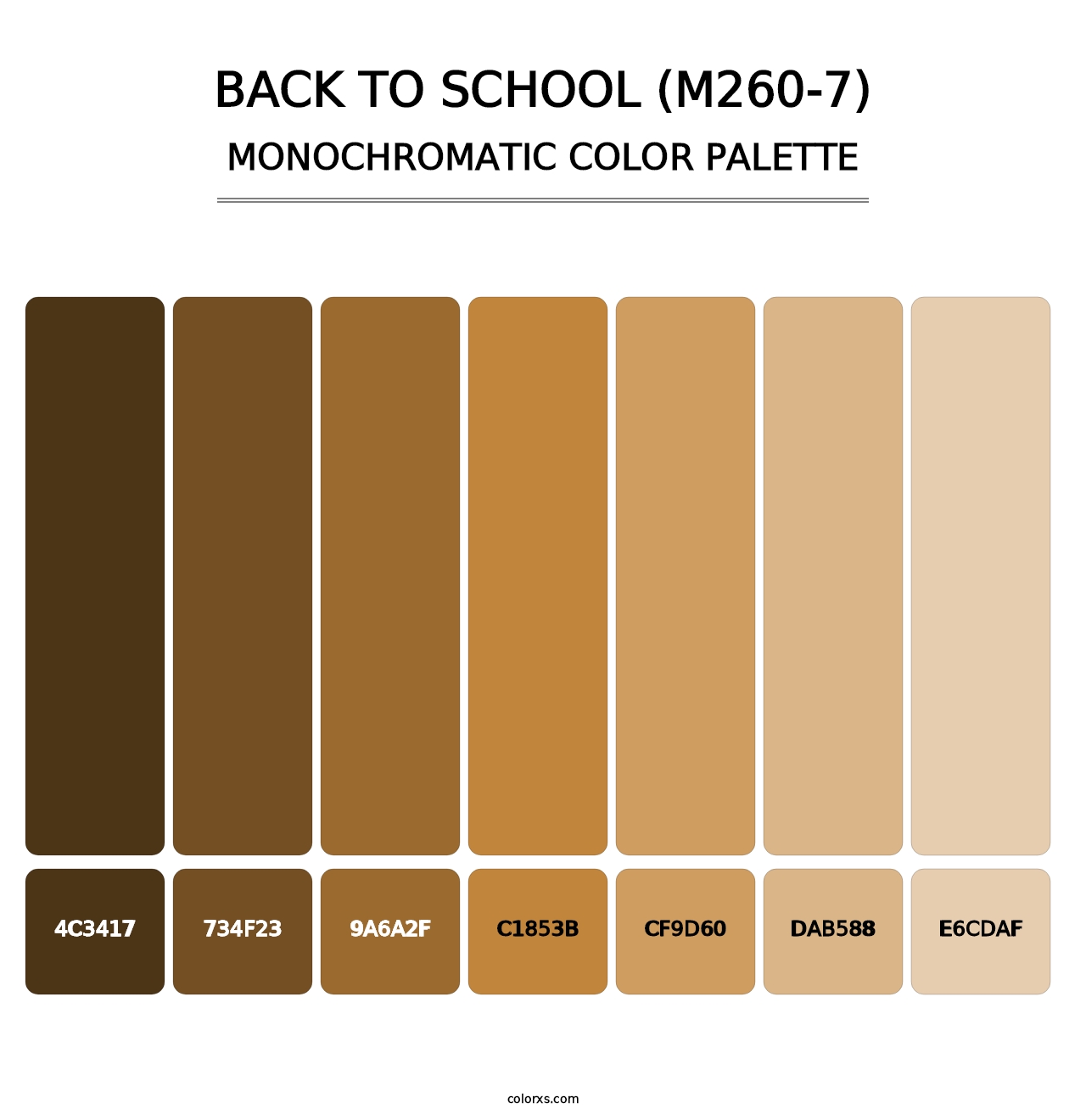 Back To School (M260-7) - Monochromatic Color Palette