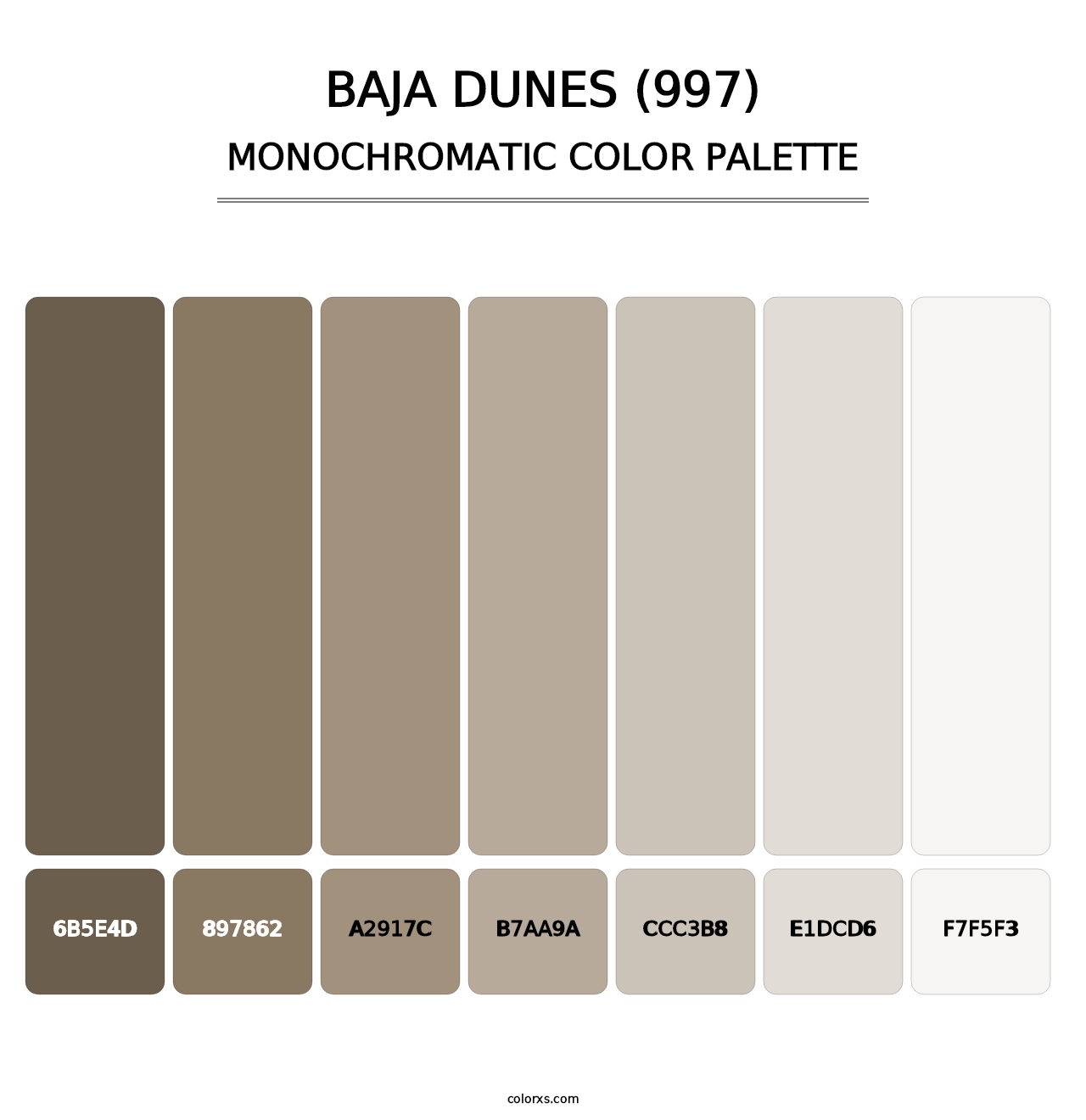 Baja Dunes (997) - Monochromatic Color Palette