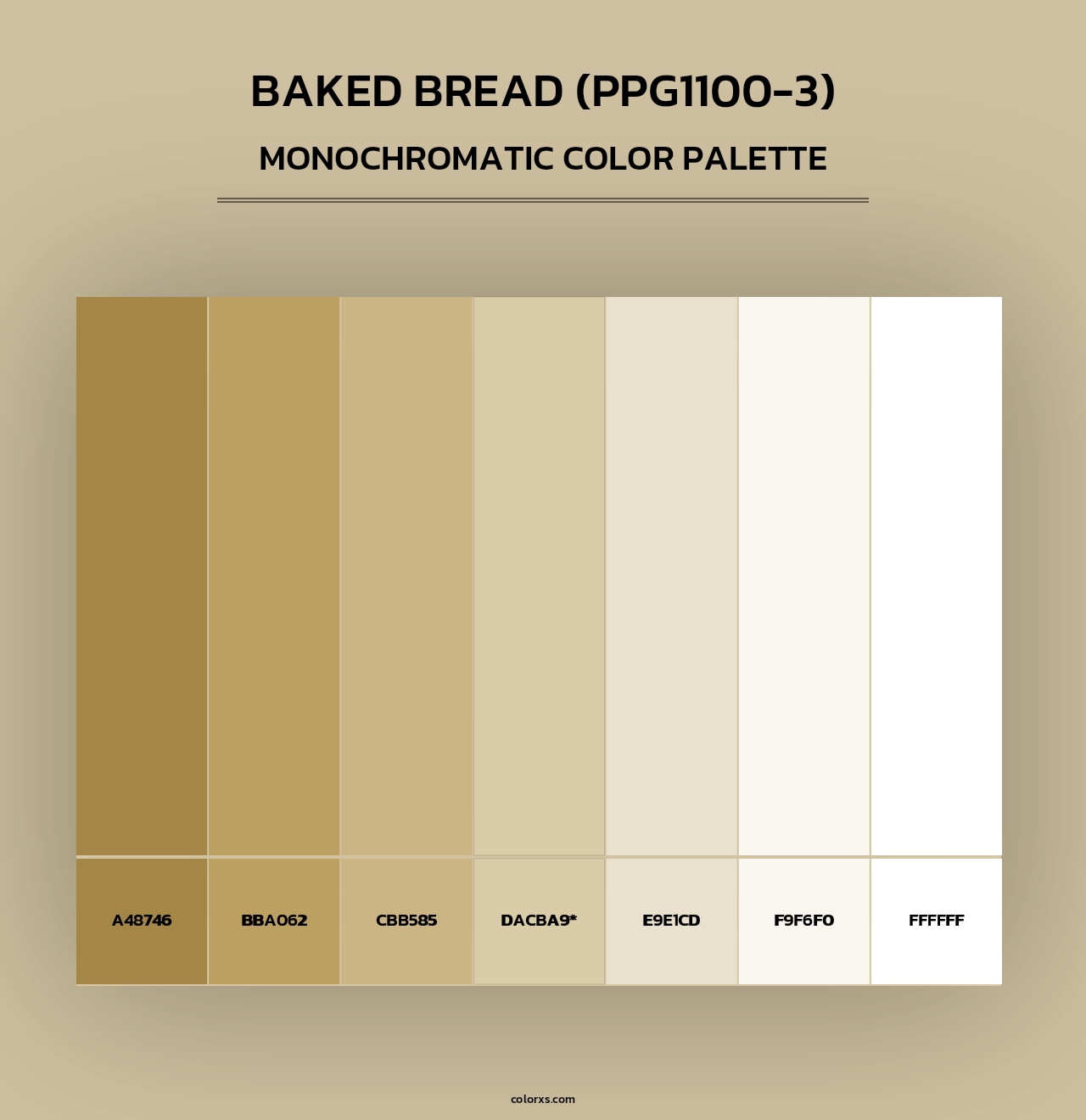 Baked Bread (PPG1100-3) - Monochromatic Color Palette