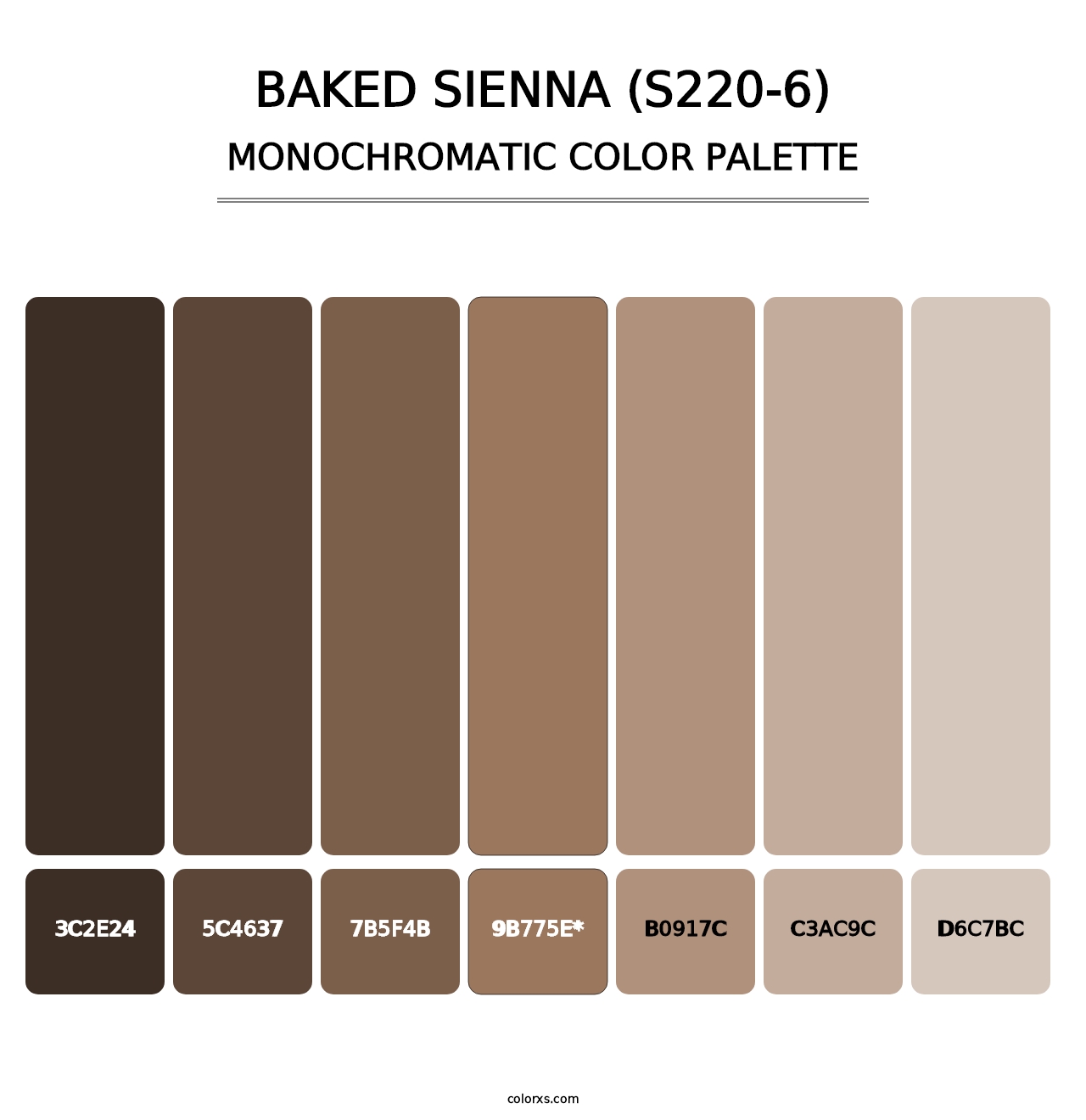 Baked Sienna (S220-6) - Monochromatic Color Palette