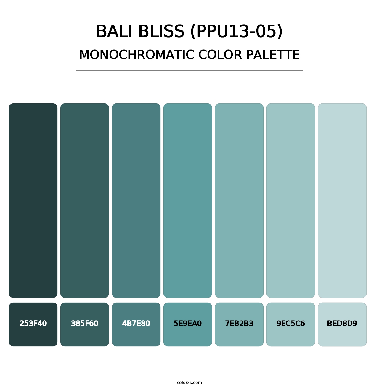 Bali Bliss (PPU13-05) - Monochromatic Color Palette