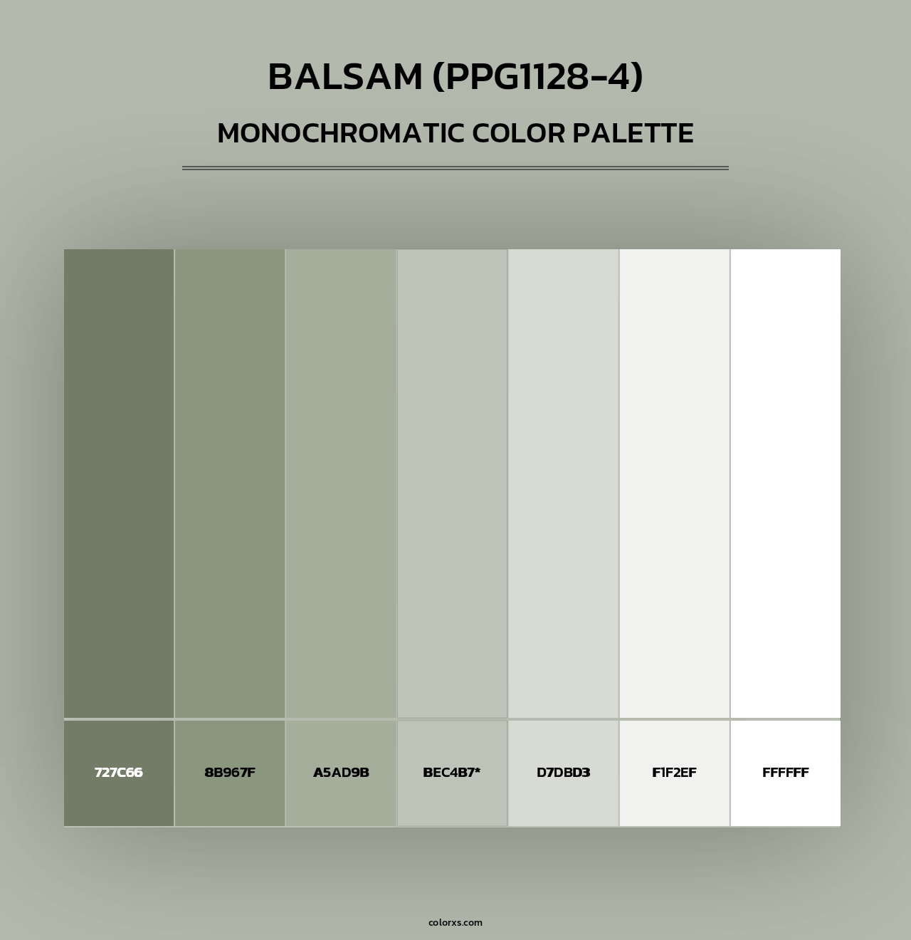 Balsam (PPG1128-4) - Monochromatic Color Palette
