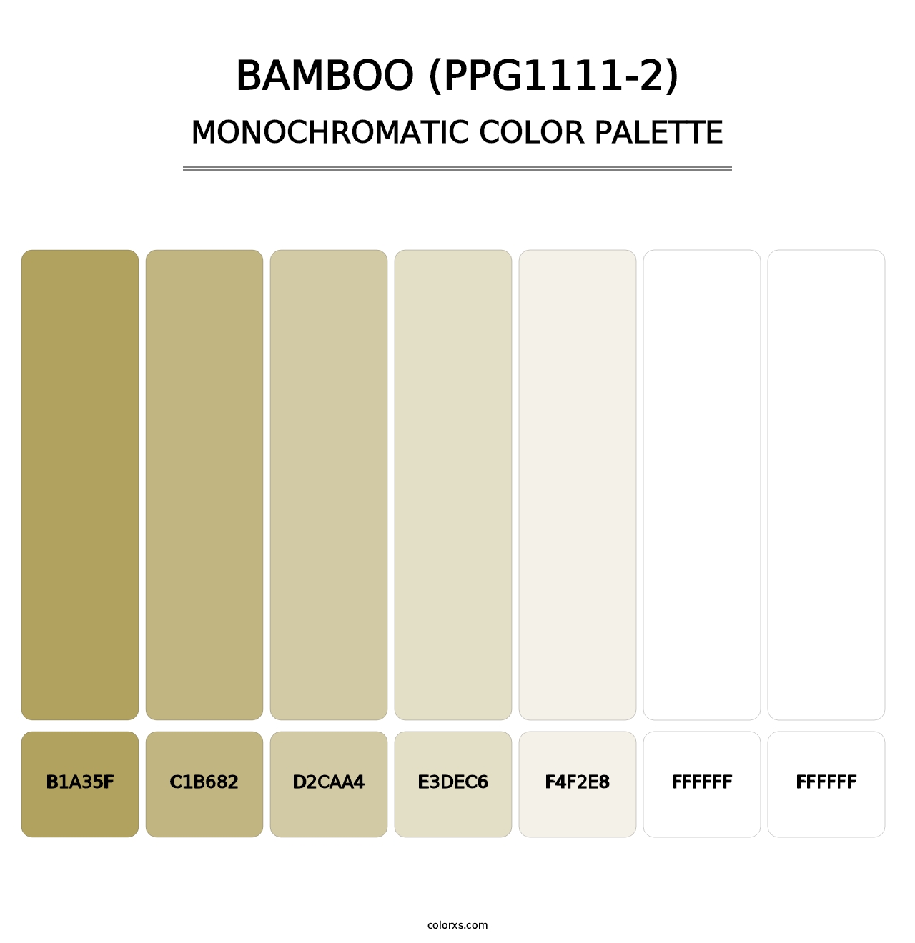Bamboo (PPG1111-2) - Monochromatic Color Palette