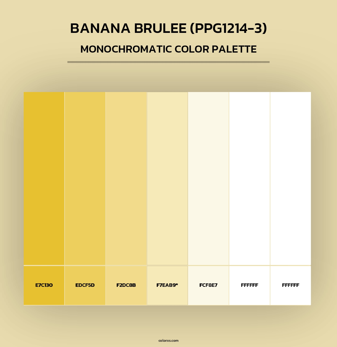Banana Brulee (PPG1214-3) - Monochromatic Color Palette