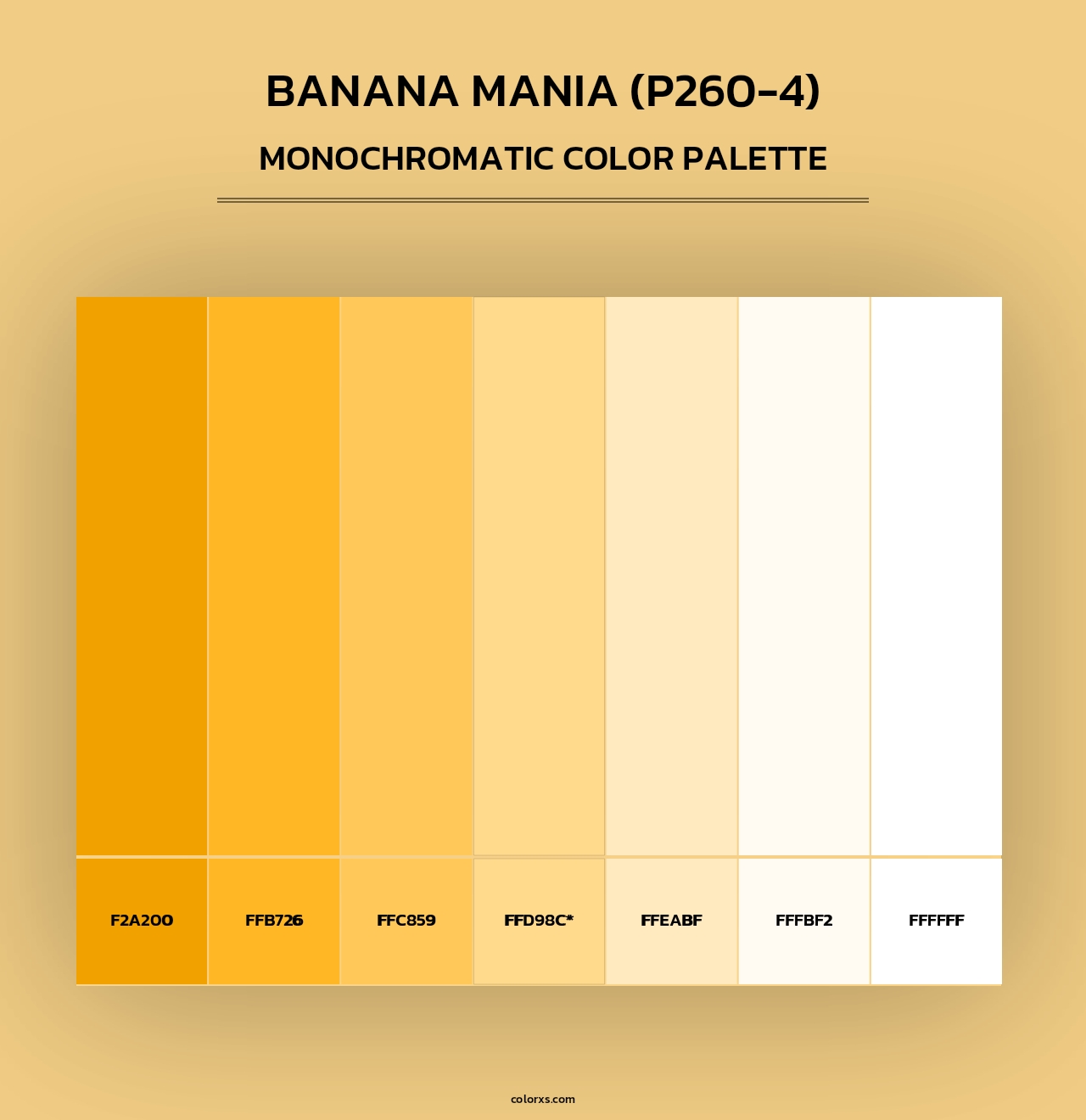 Banana Mania (P260-4) - Monochromatic Color Palette