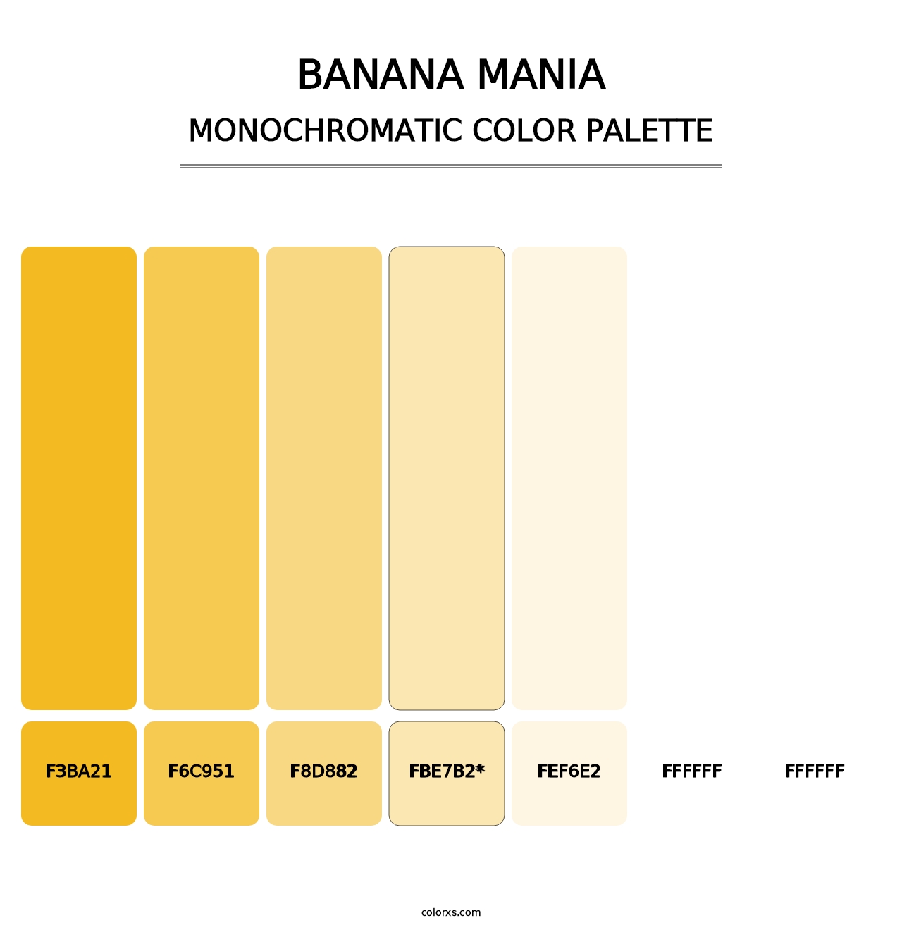 Banana Mania - Monochromatic Color Palette