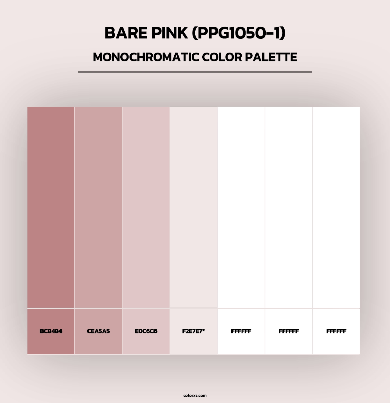 Bare Pink (PPG1050-1) - Monochromatic Color Palette