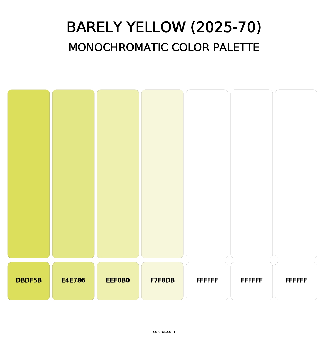 Barely Yellow (2025-70) - Monochromatic Color Palette