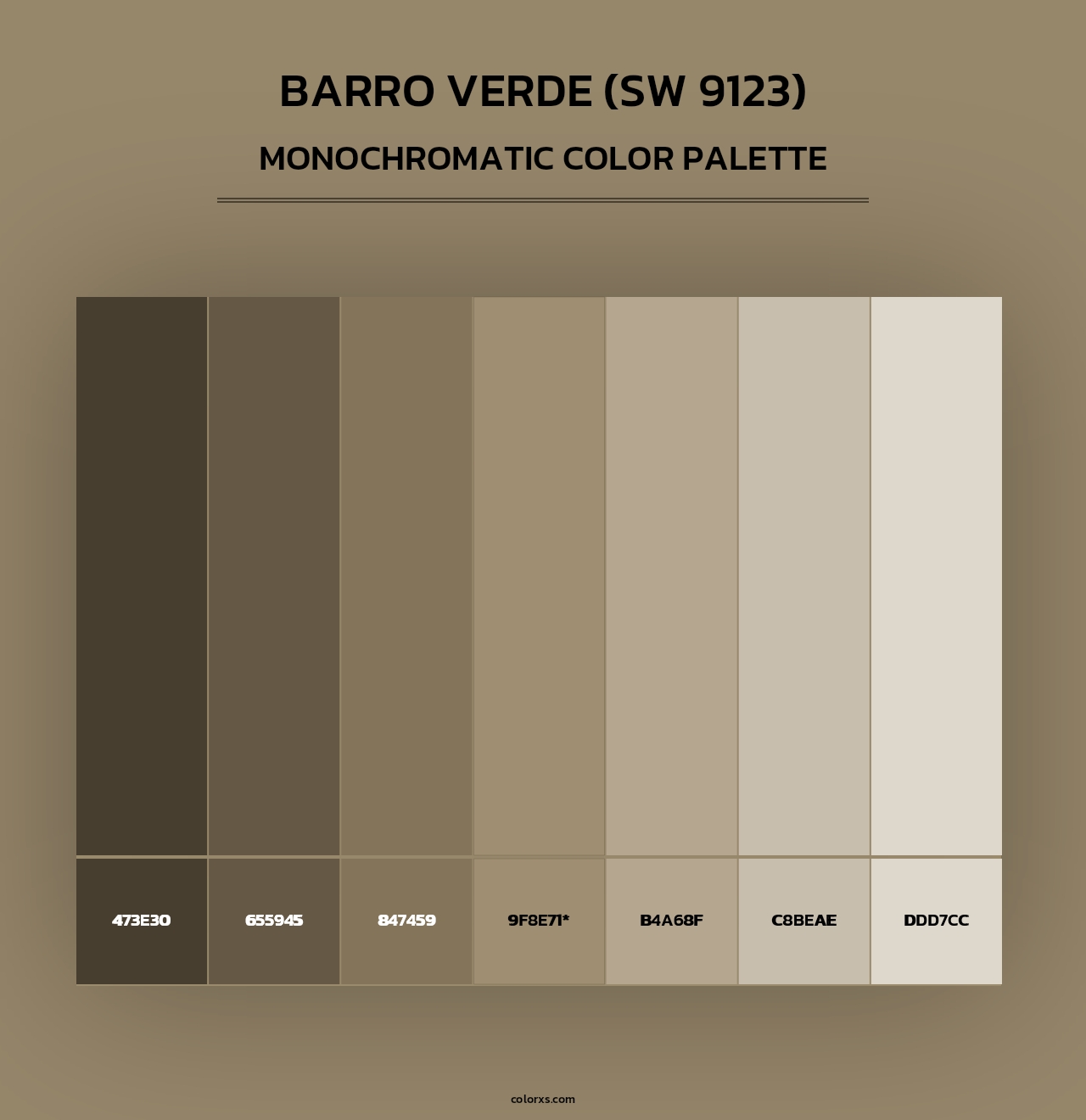 Barro Verde (SW 9123) - Monochromatic Color Palette