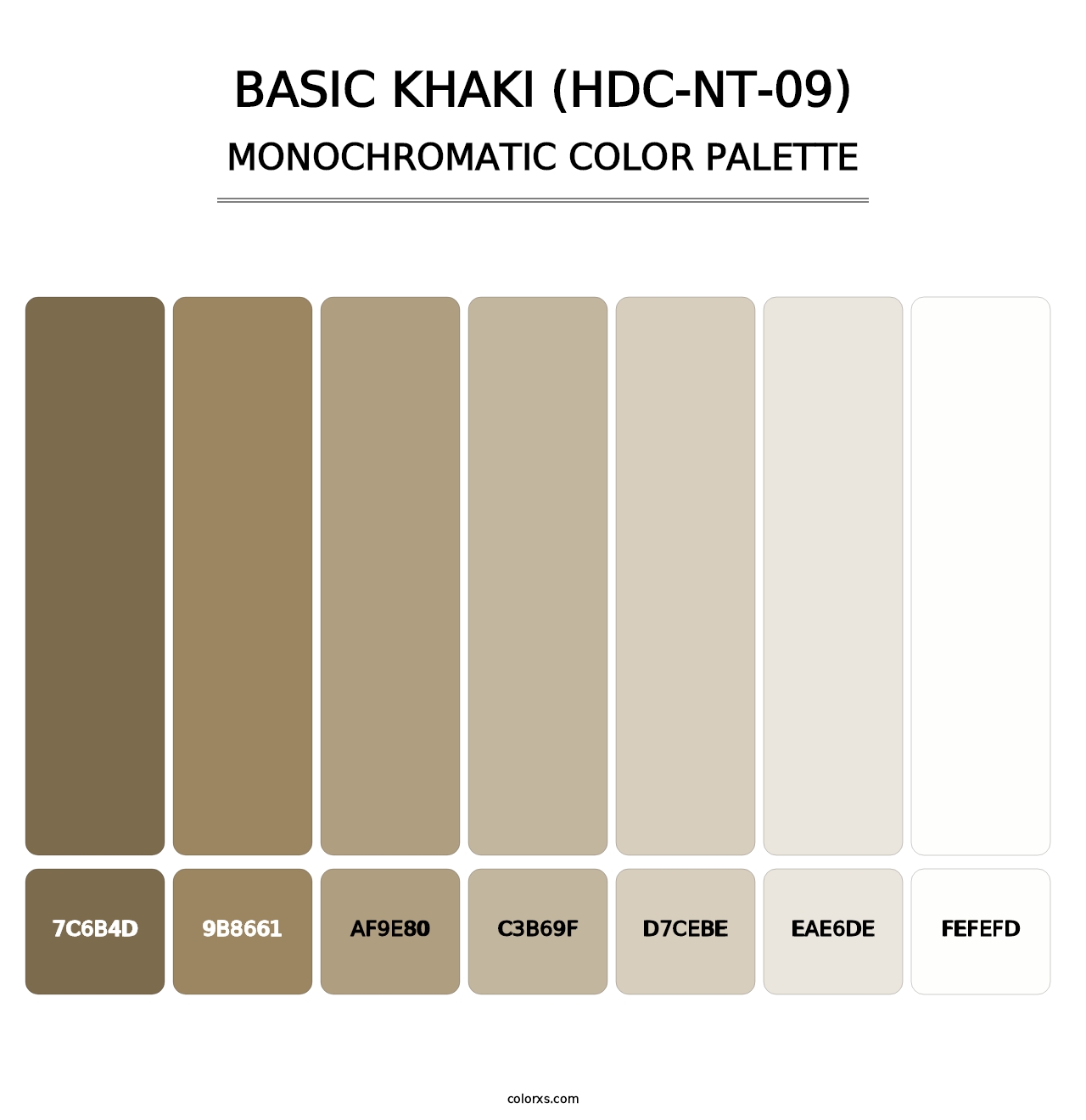 Basic Khaki (HDC-NT-09) - Monochromatic Color Palette
