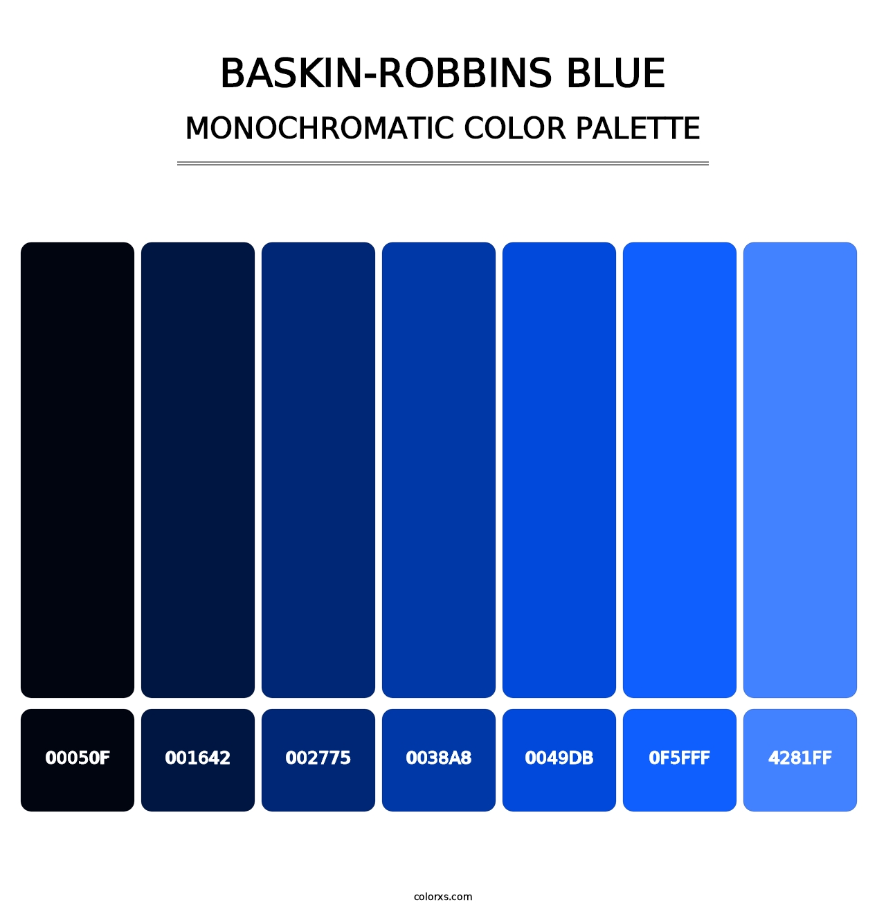 Baskin-Robbins Blue - Monochromatic Color Palette
