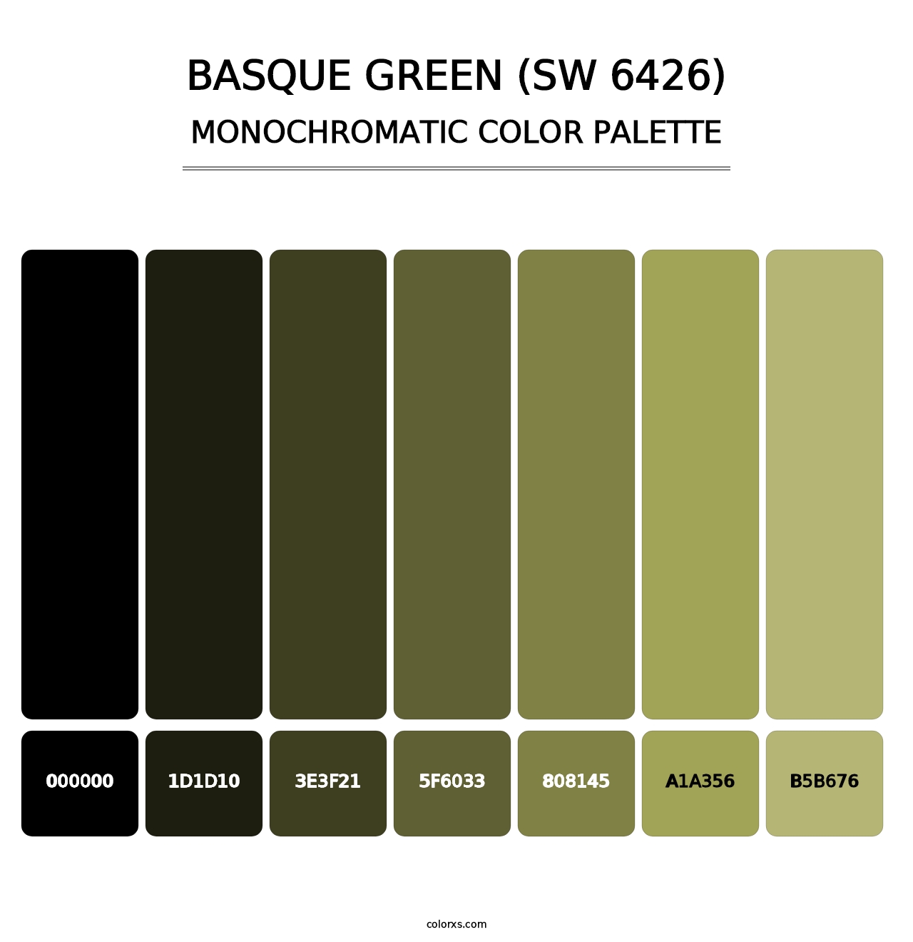 Basque Green (SW 6426) - Monochromatic Color Palette
