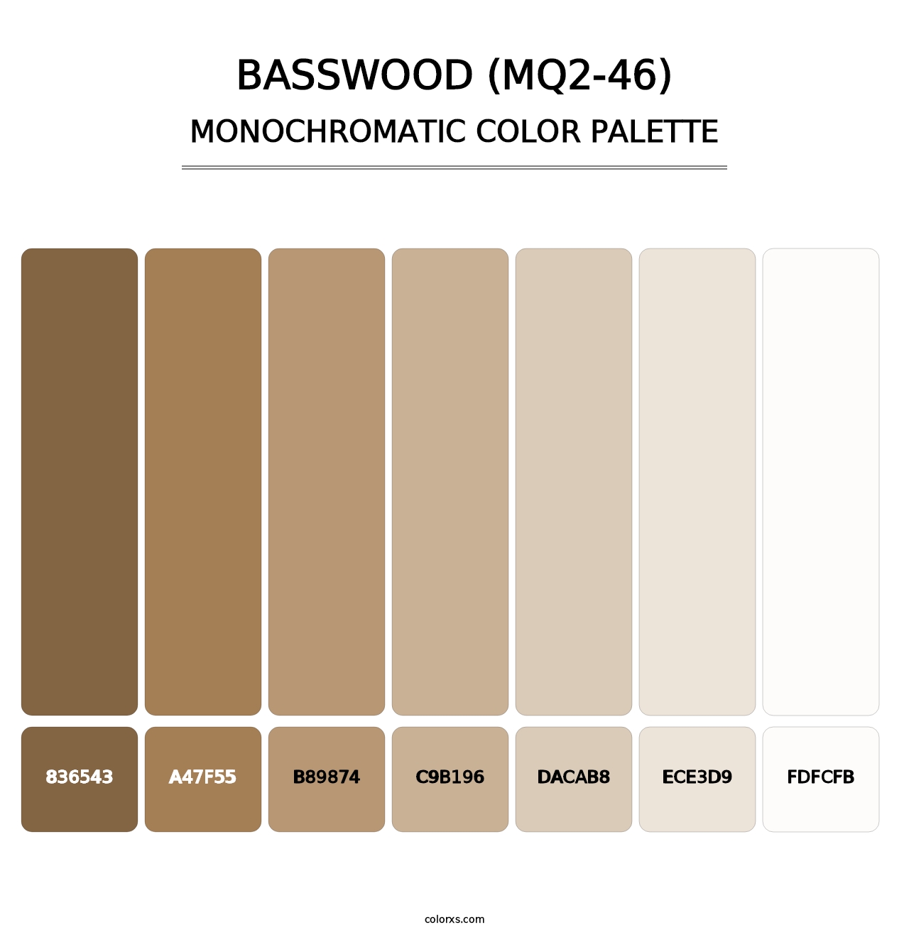 Basswood (MQ2-46) - Monochromatic Color Palette