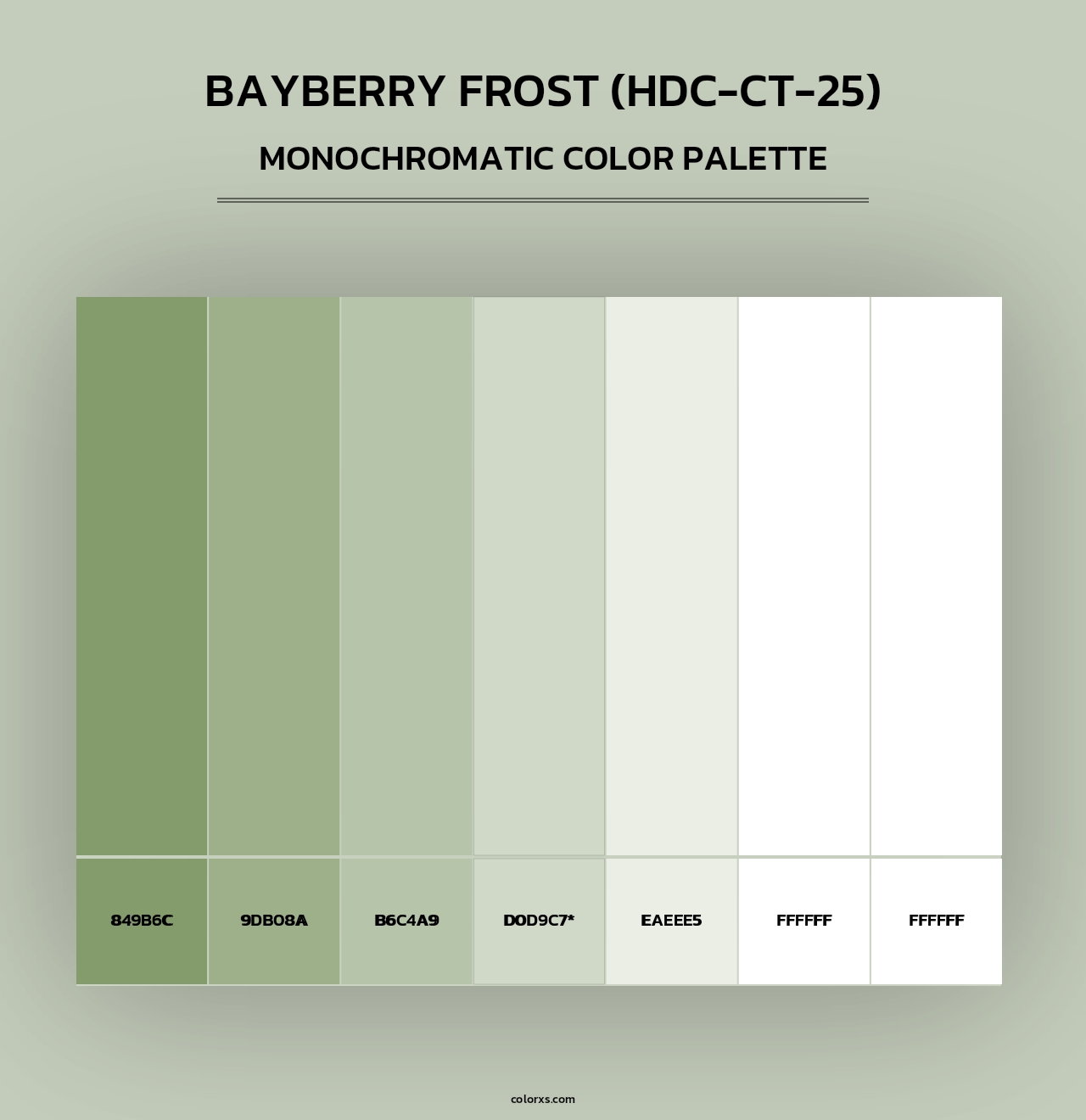 Bayberry Frost (HDC-CT-25) - Monochromatic Color Palette