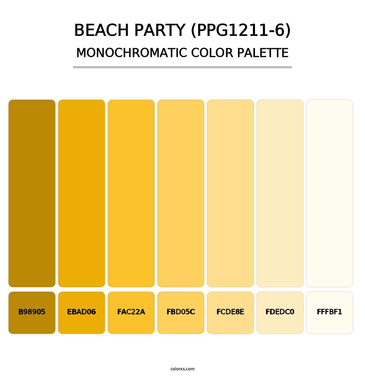 Beach Party (PPG1211-6) - Monochromatic Color Palette