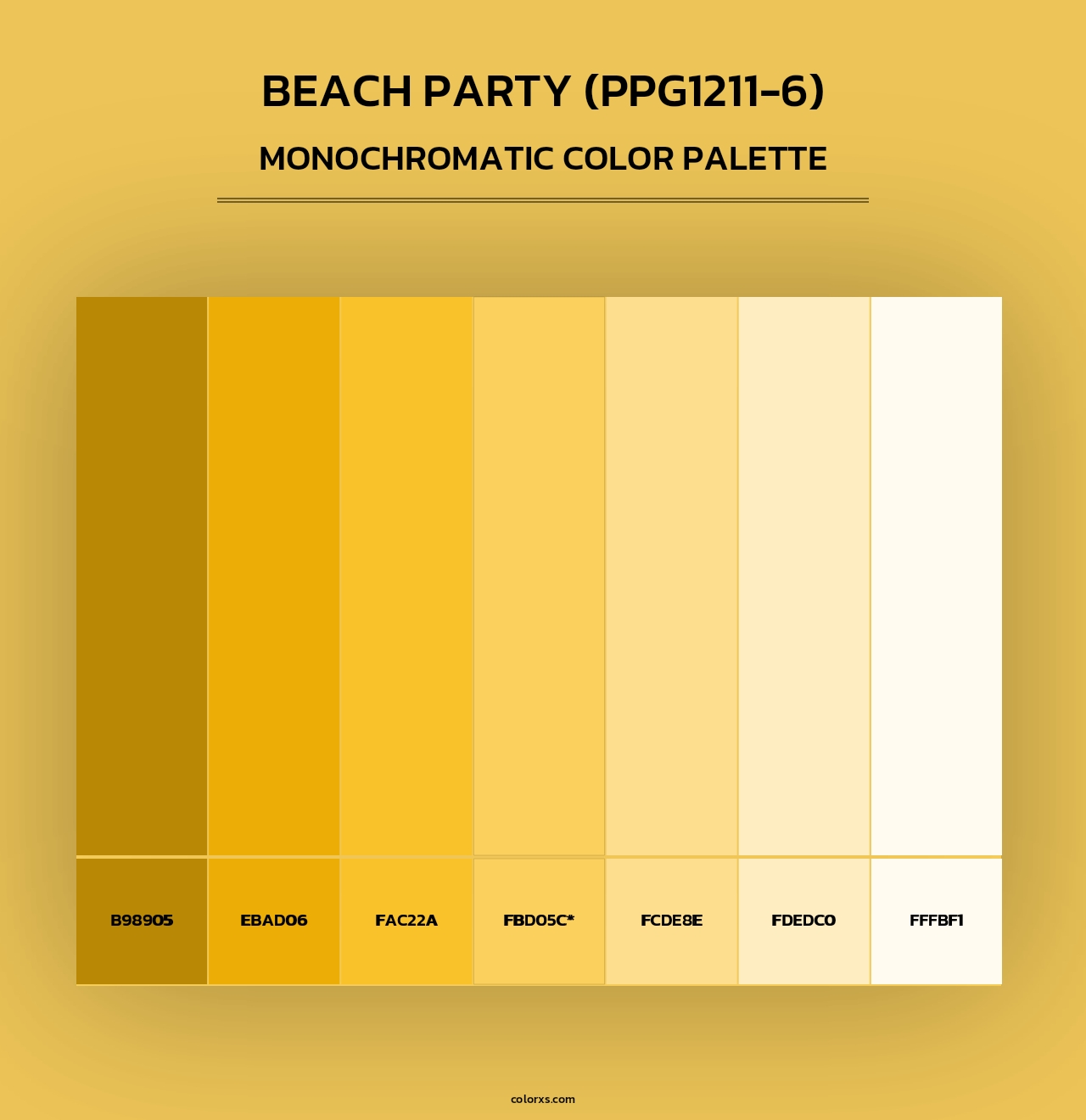 Beach Party (PPG1211-6) - Monochromatic Color Palette